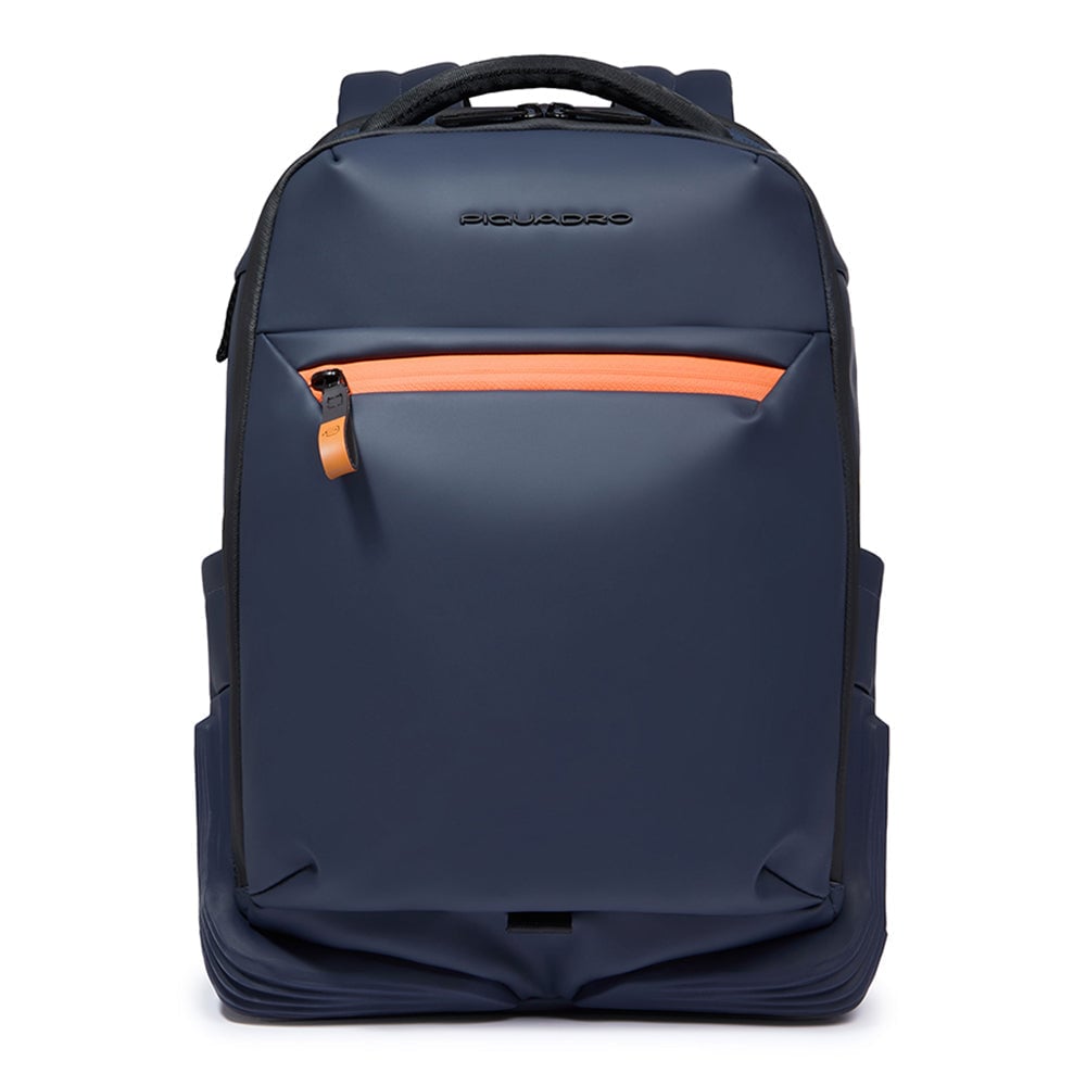 Backpack with under-seat computer and ipad® compartment with shockproof and rfid protection PIQUADRO Blue