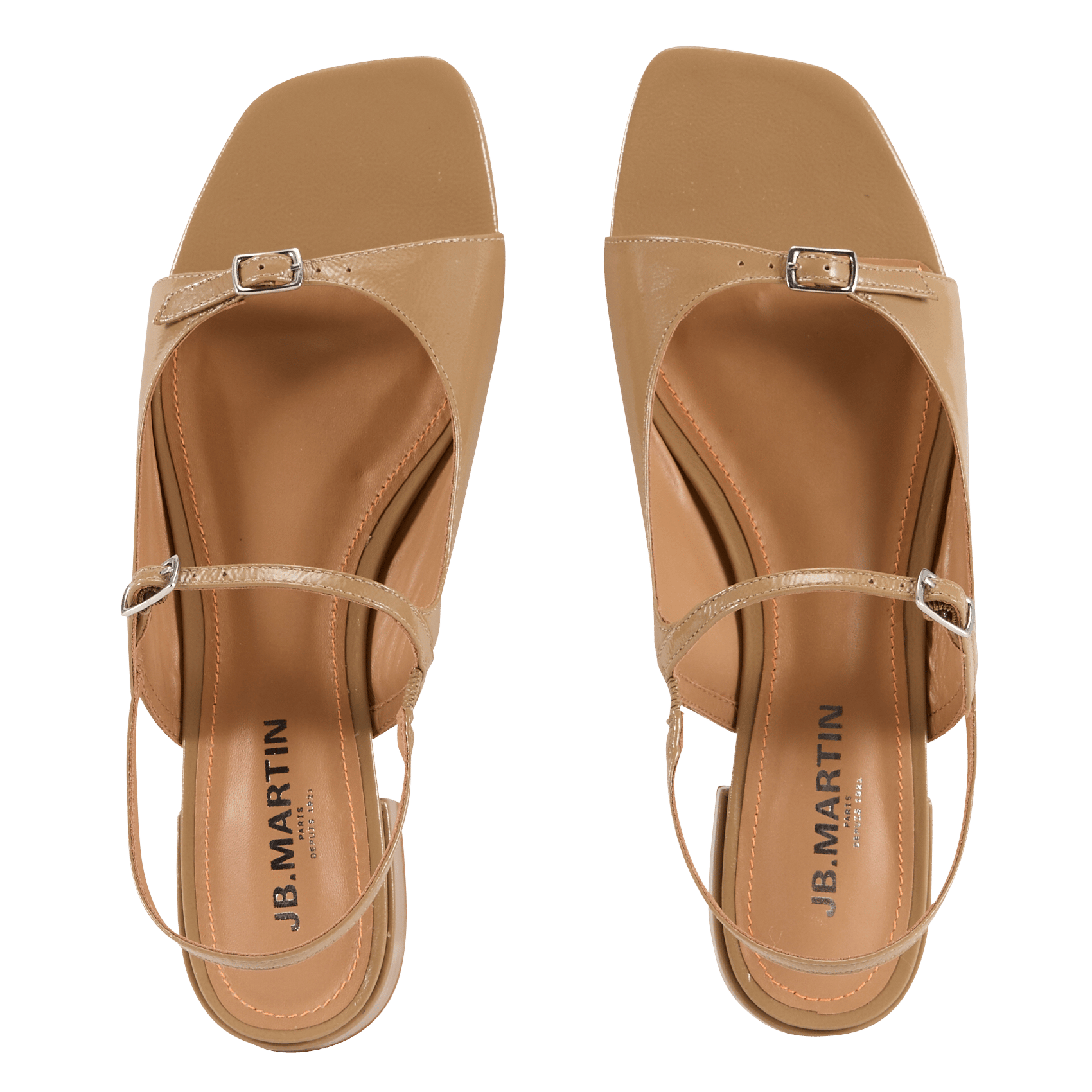 Flache Sandalen aus Lackleder JB MARTIN Beige