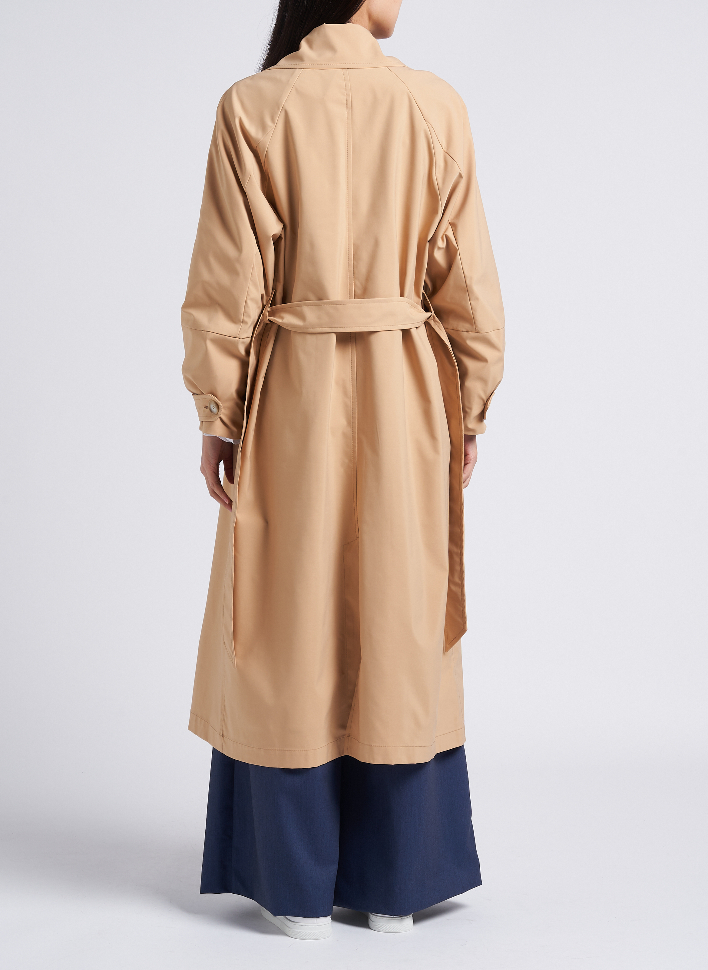 Trench droit long col classique ceinturé IMPERIAL Beige