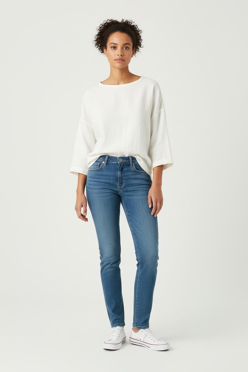 Cropped slim jeans with studs LEVI'S - Seconde main Blue