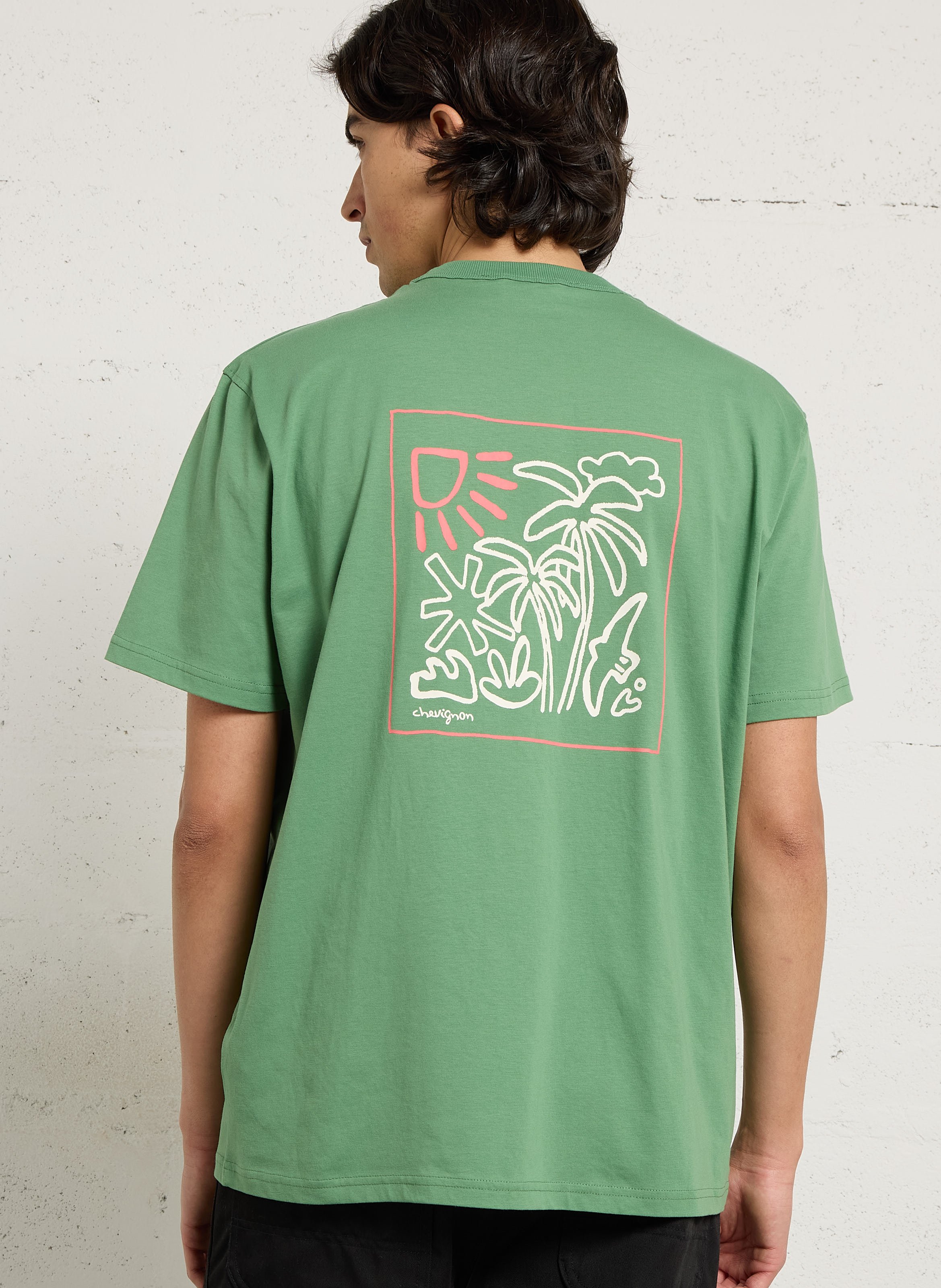 T-Shirt mit geradem Schnitt und Bio-Baumwolle bedruckt CHEVIGNON Grun