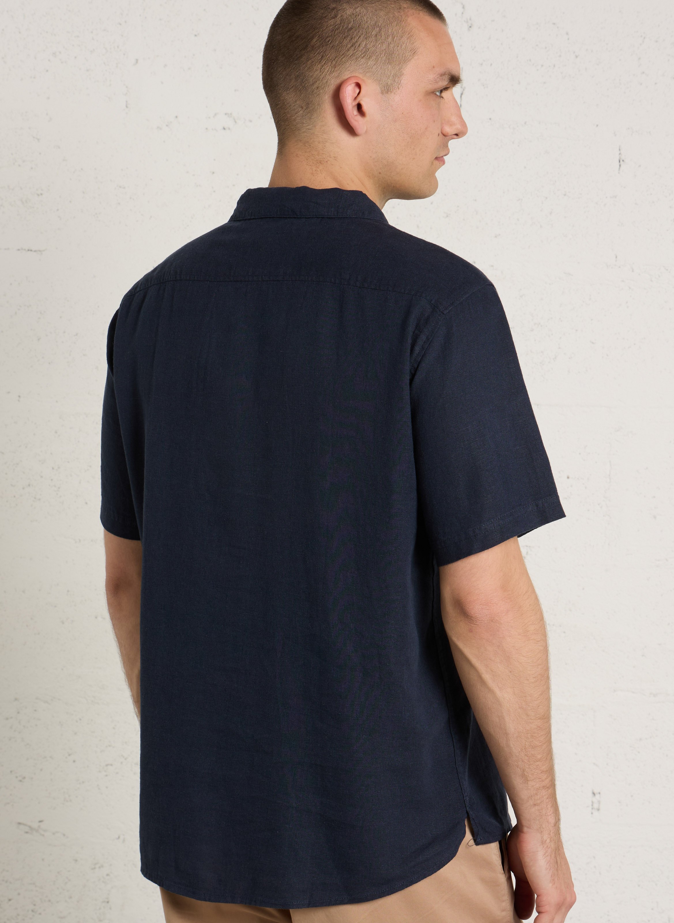 Chemise en lin mélangé SOLID Bleu