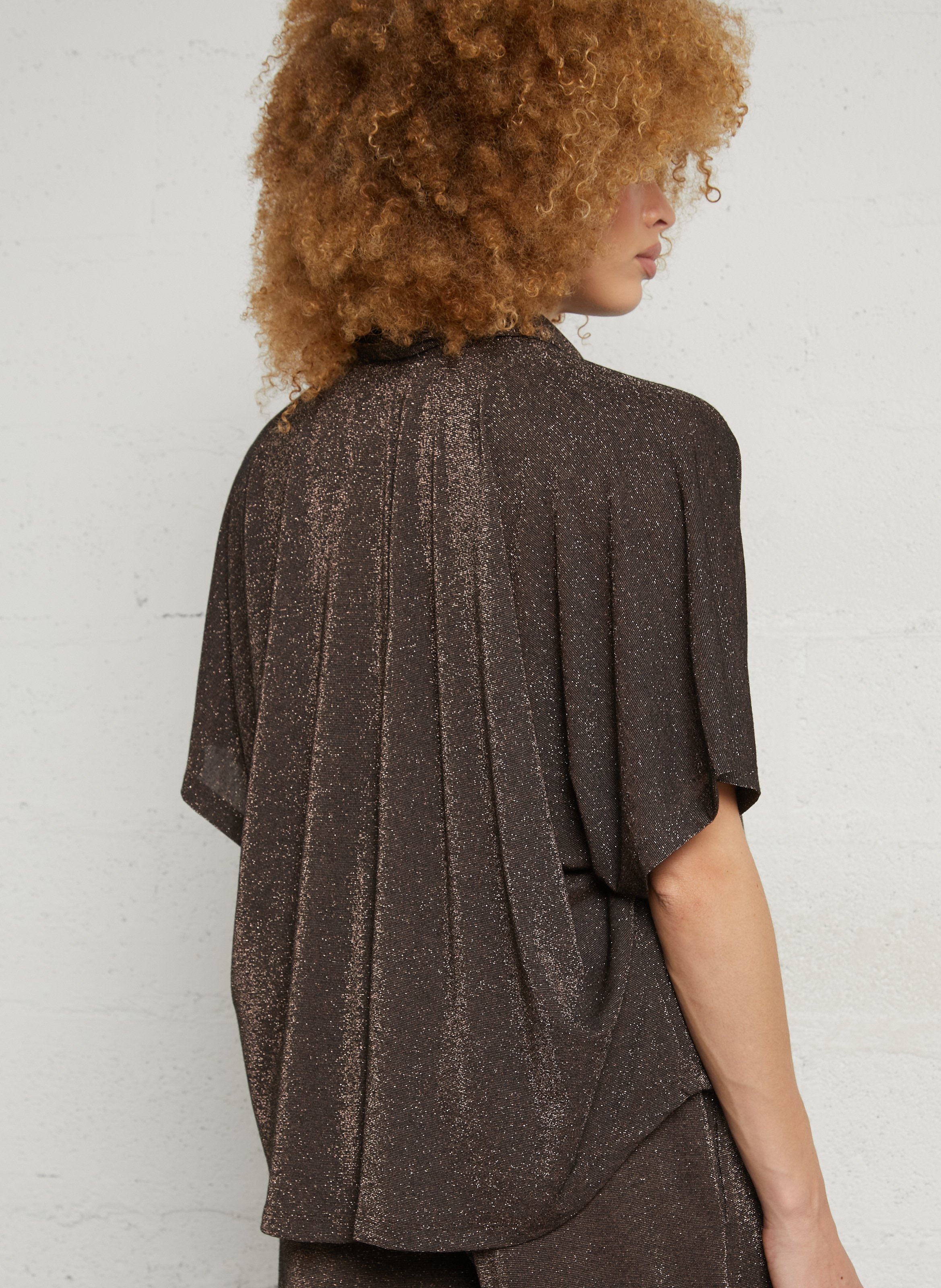 Oversized shirt with classic sequined collar MOMONI Plums