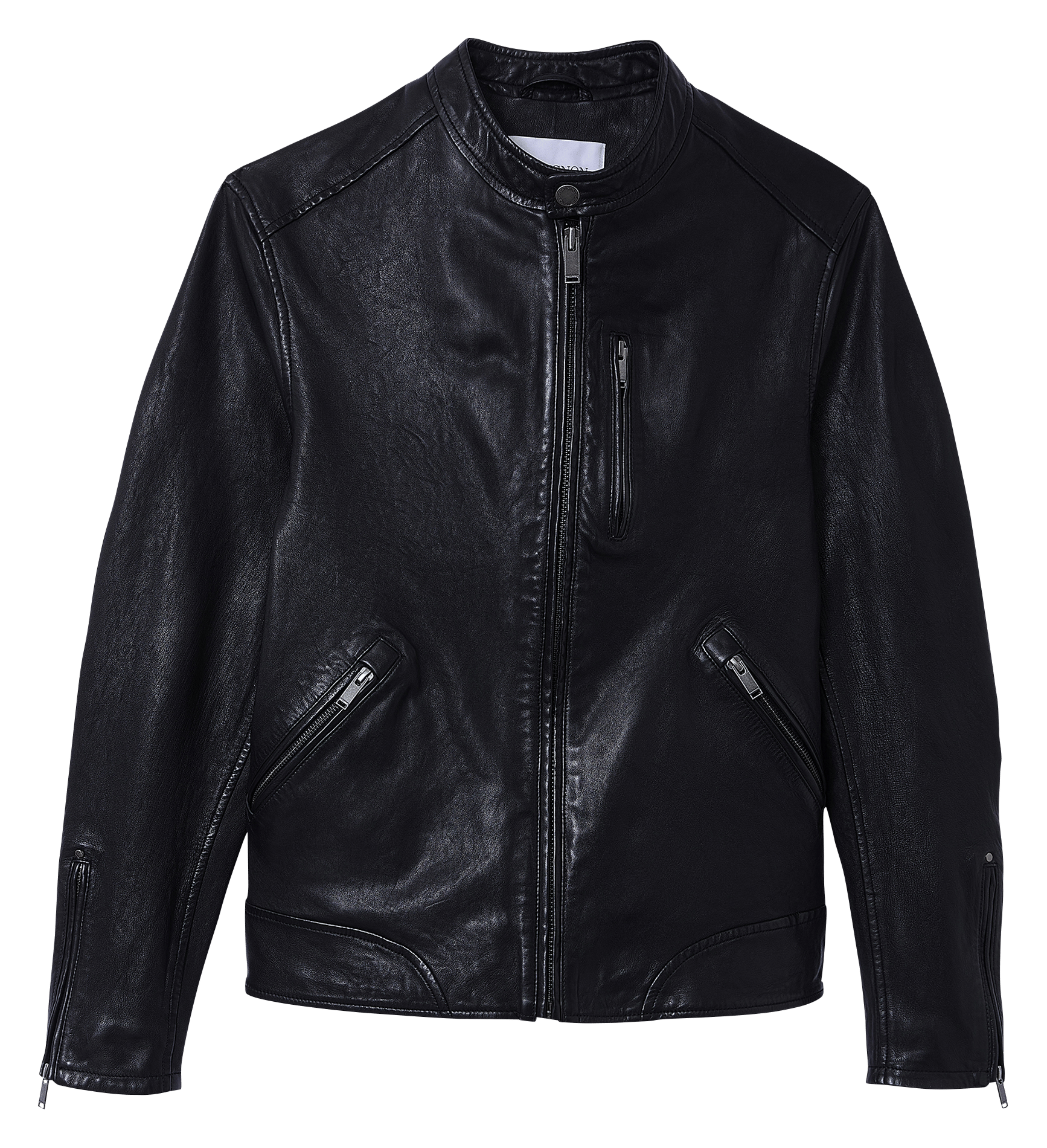 Veste en cuir droite CHEVIGNON Noir