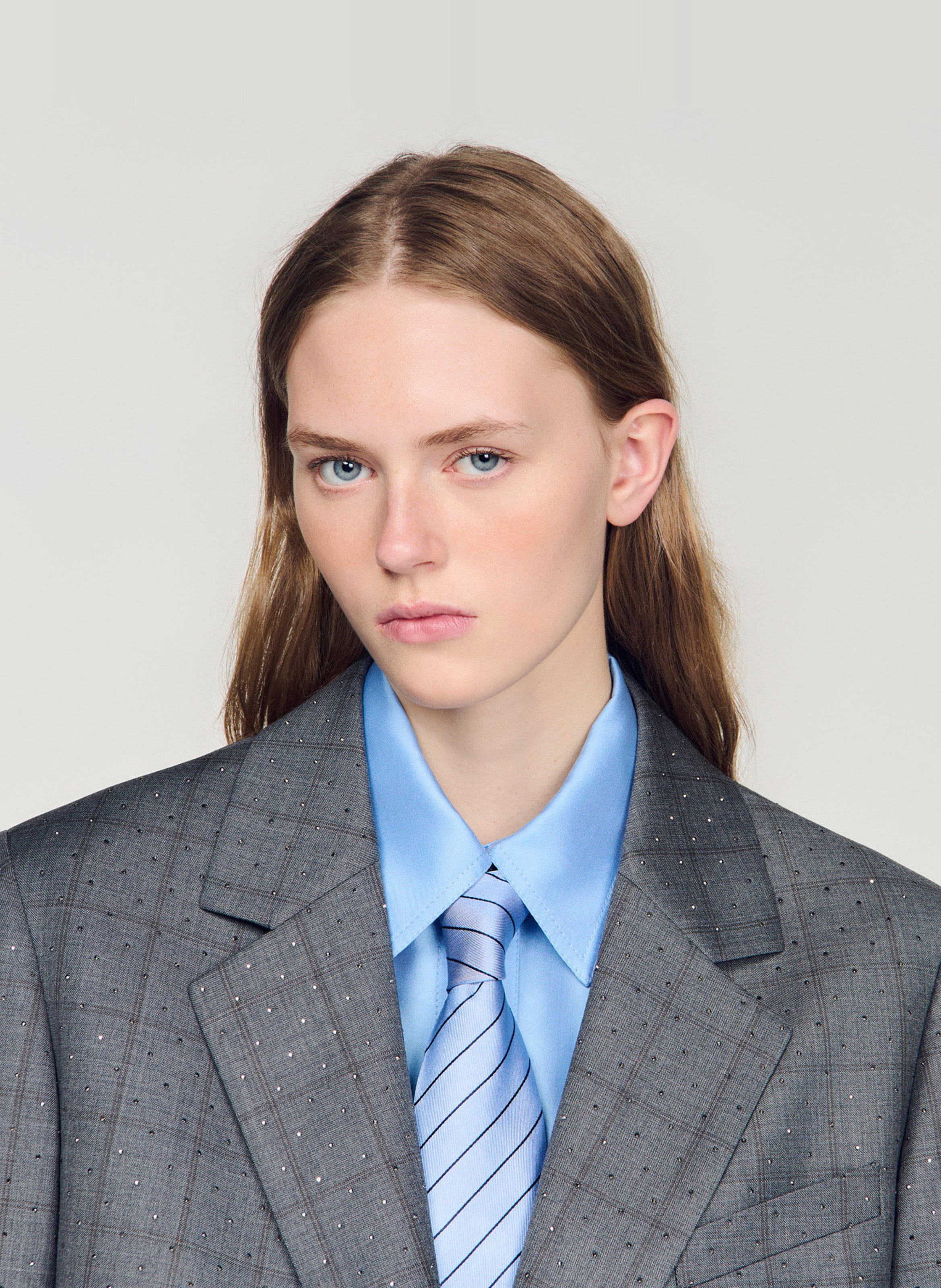 Oversized wollen blazer SANDRO Grijs