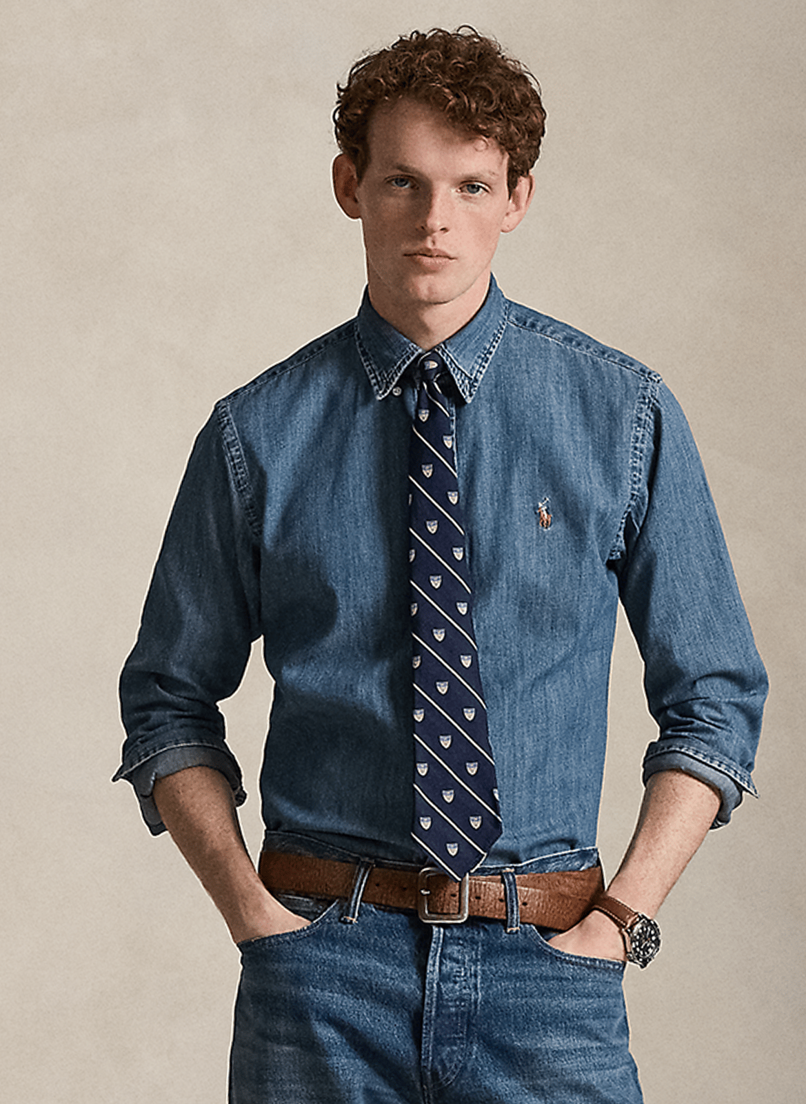 Jeanshemd mit Button-down-Kragen, Regular Fit POLO RALPH LAUREN Blau