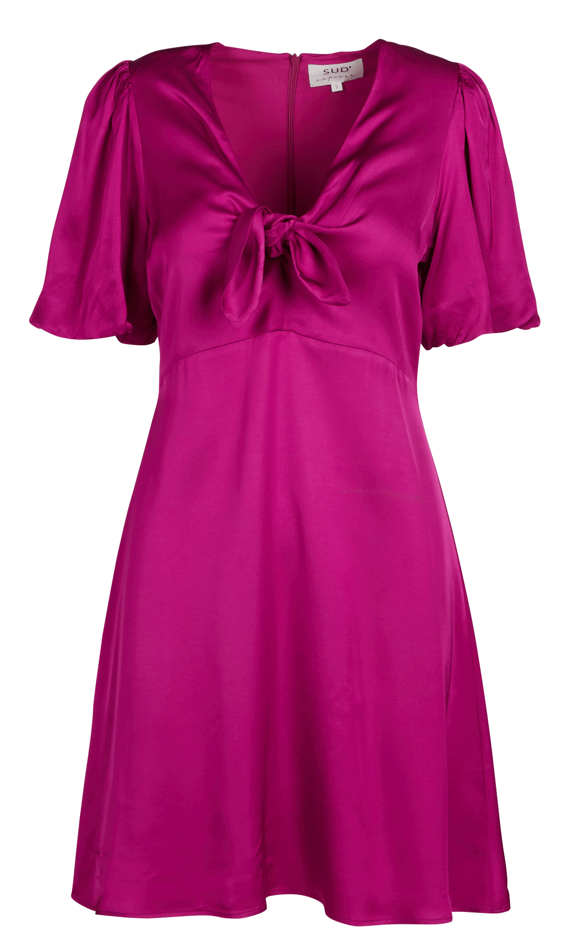 Short satin V-neck dress SUD EXPRESS