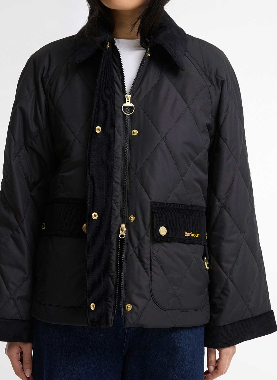 Quilted jacket with classic collar BARBOUR Black