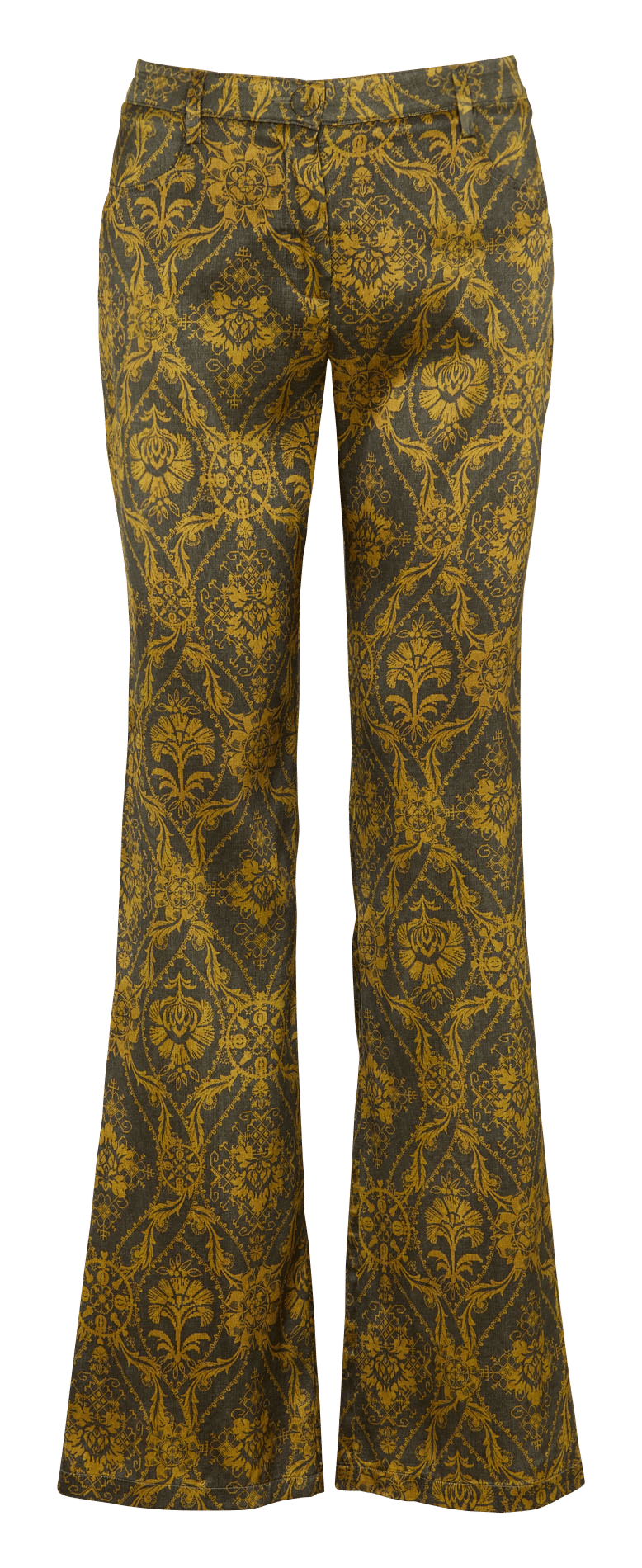 Gerade geschnittene Hose aus Seidenmix mit Print MOMONI Khaki