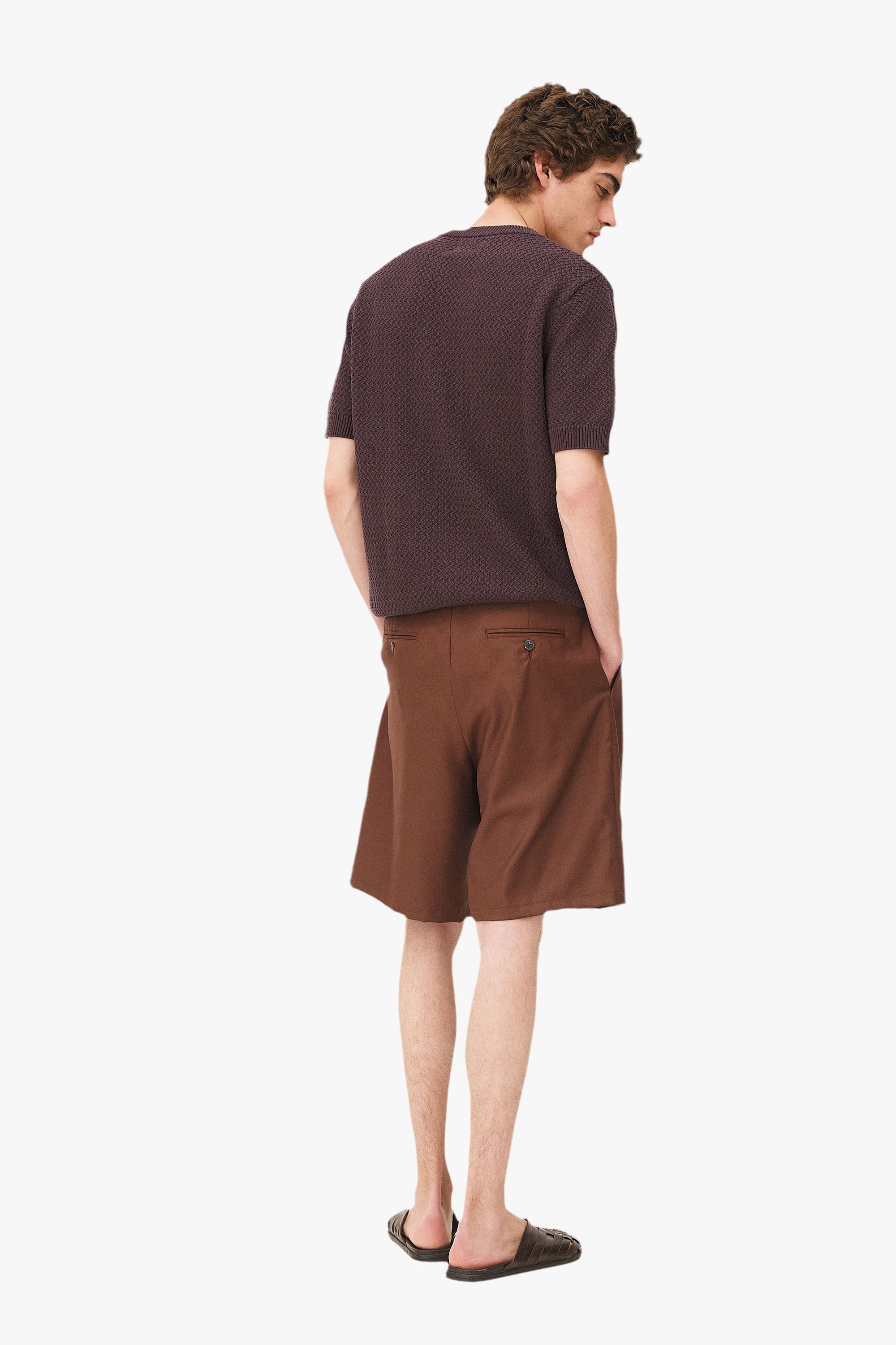 Pleated Como shorts Noyoco Brown