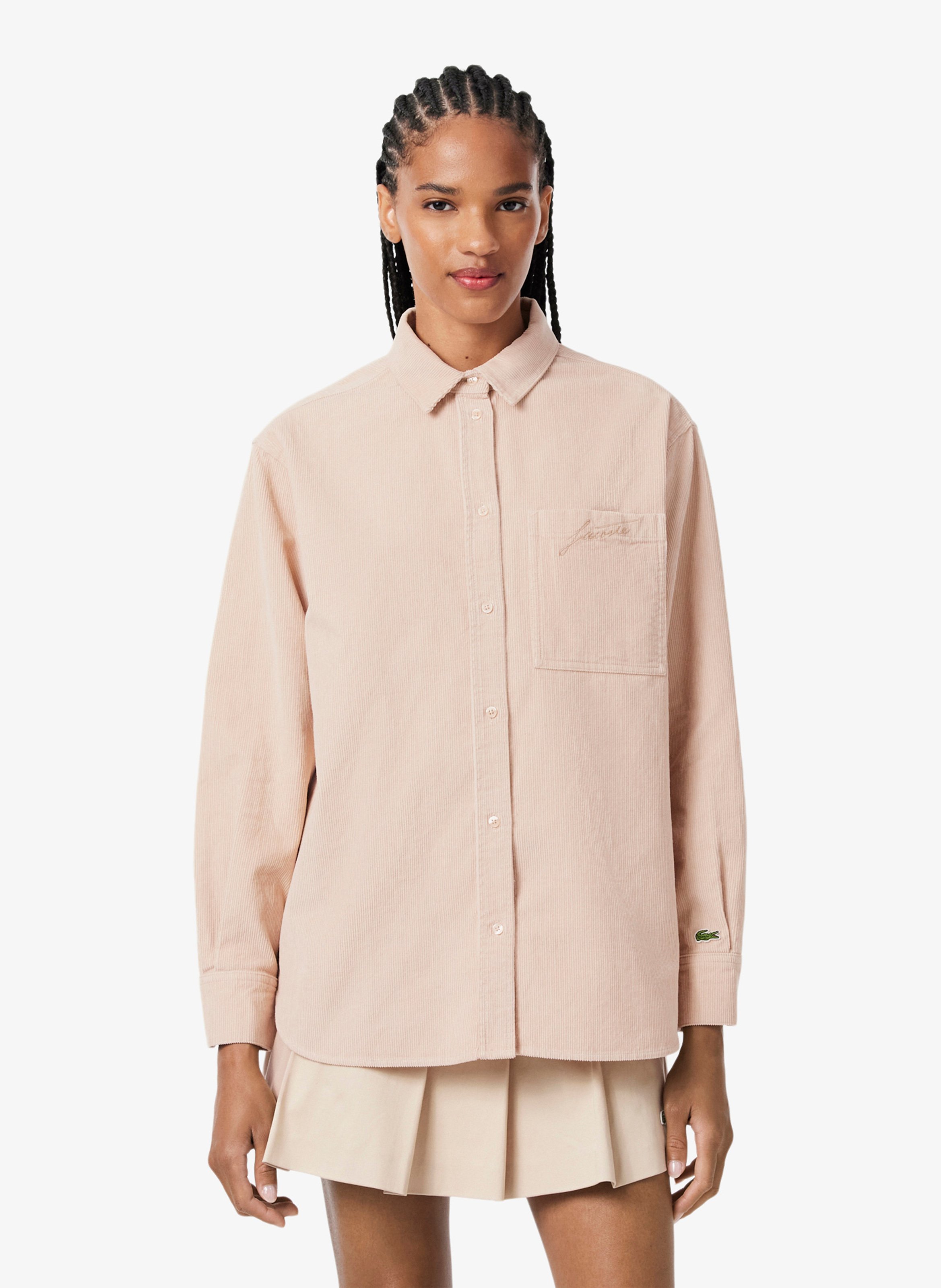 Surchemise oversize velours côtelé en coton LACOSTE