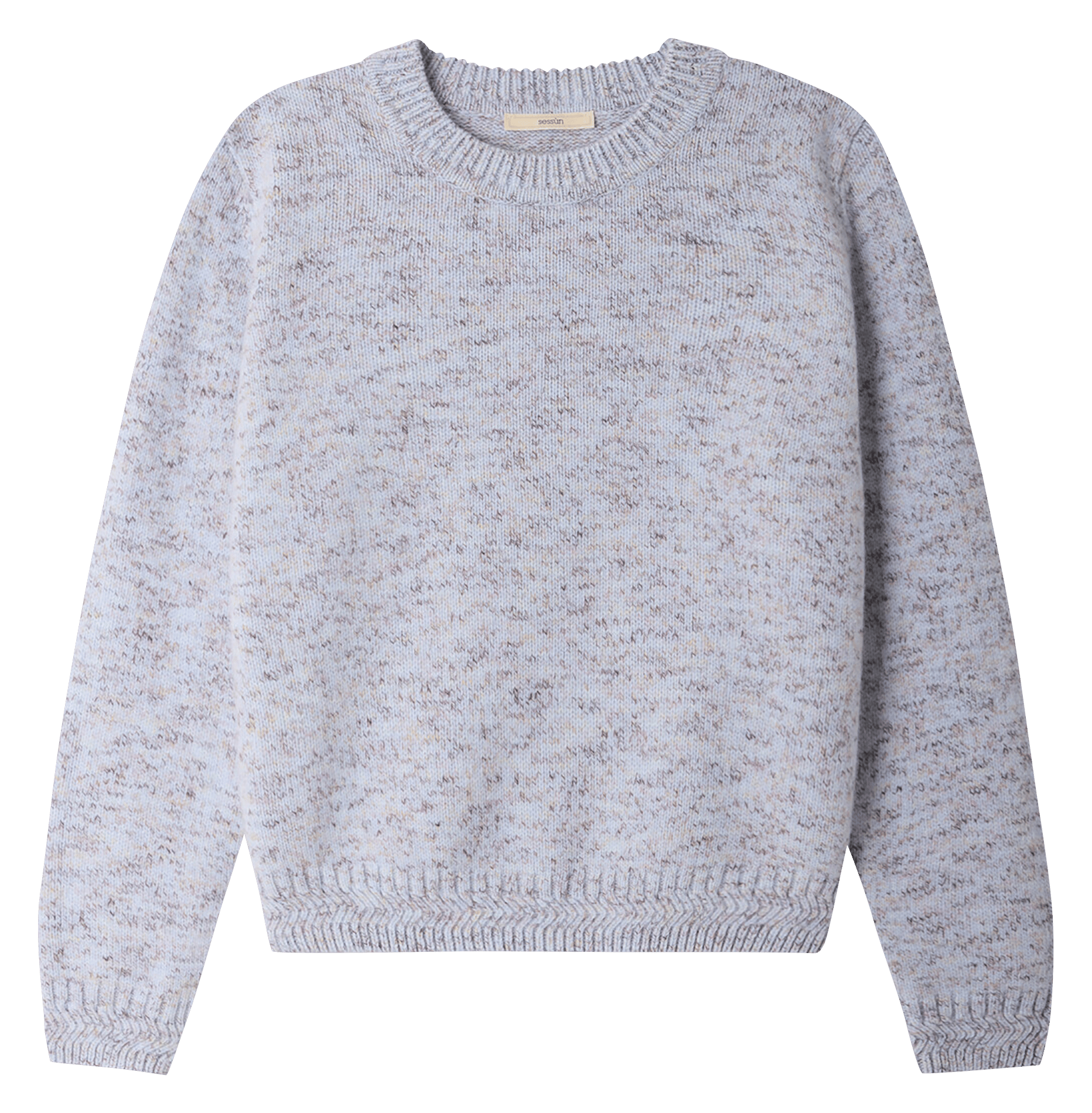 Rechte, merinowollen trui met ronde hals SESSUN Blauw