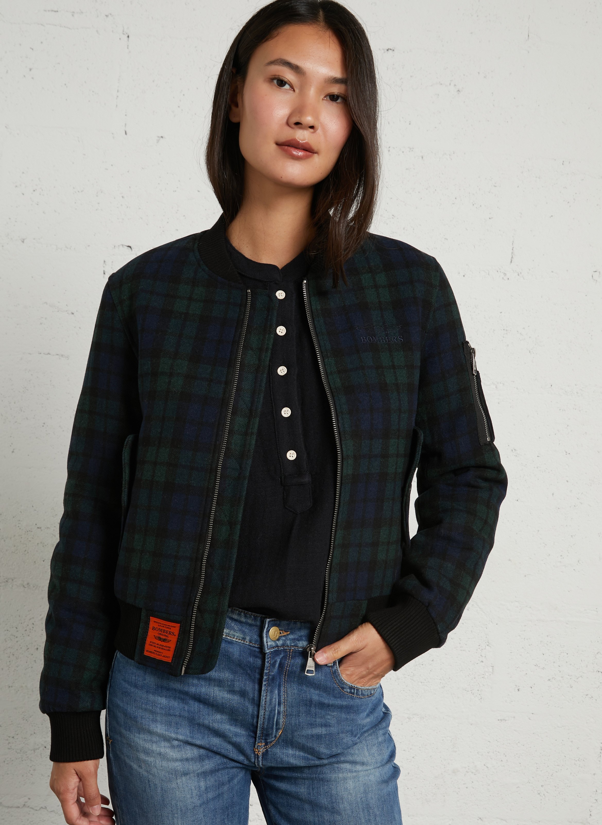 Bedruckte Wollmischjacke BOMBERS ORIGINAL Mehrfarbig
