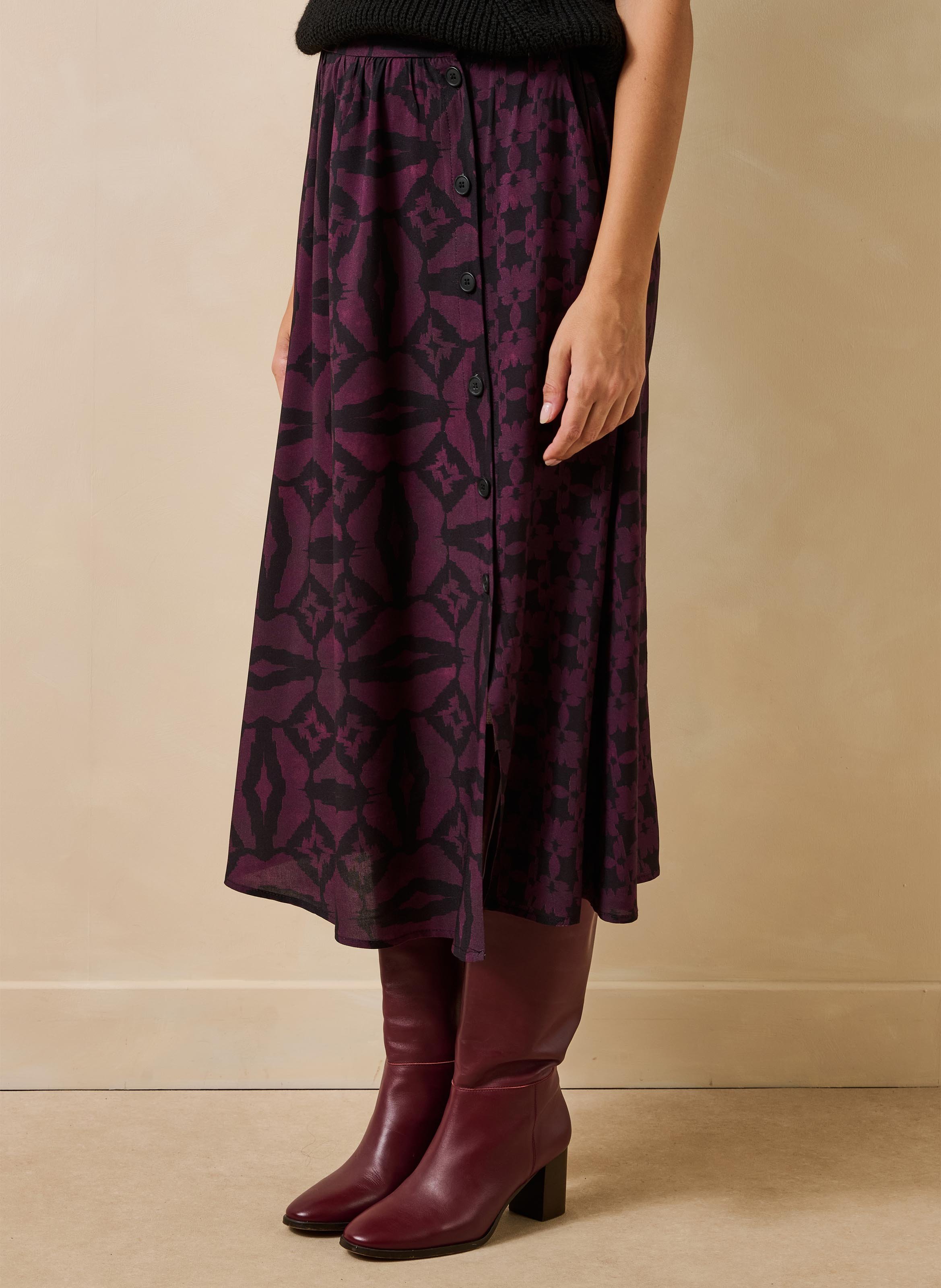 Lange, uitlopende rok met print LA FEE MARABOUTEE Veelkleurig