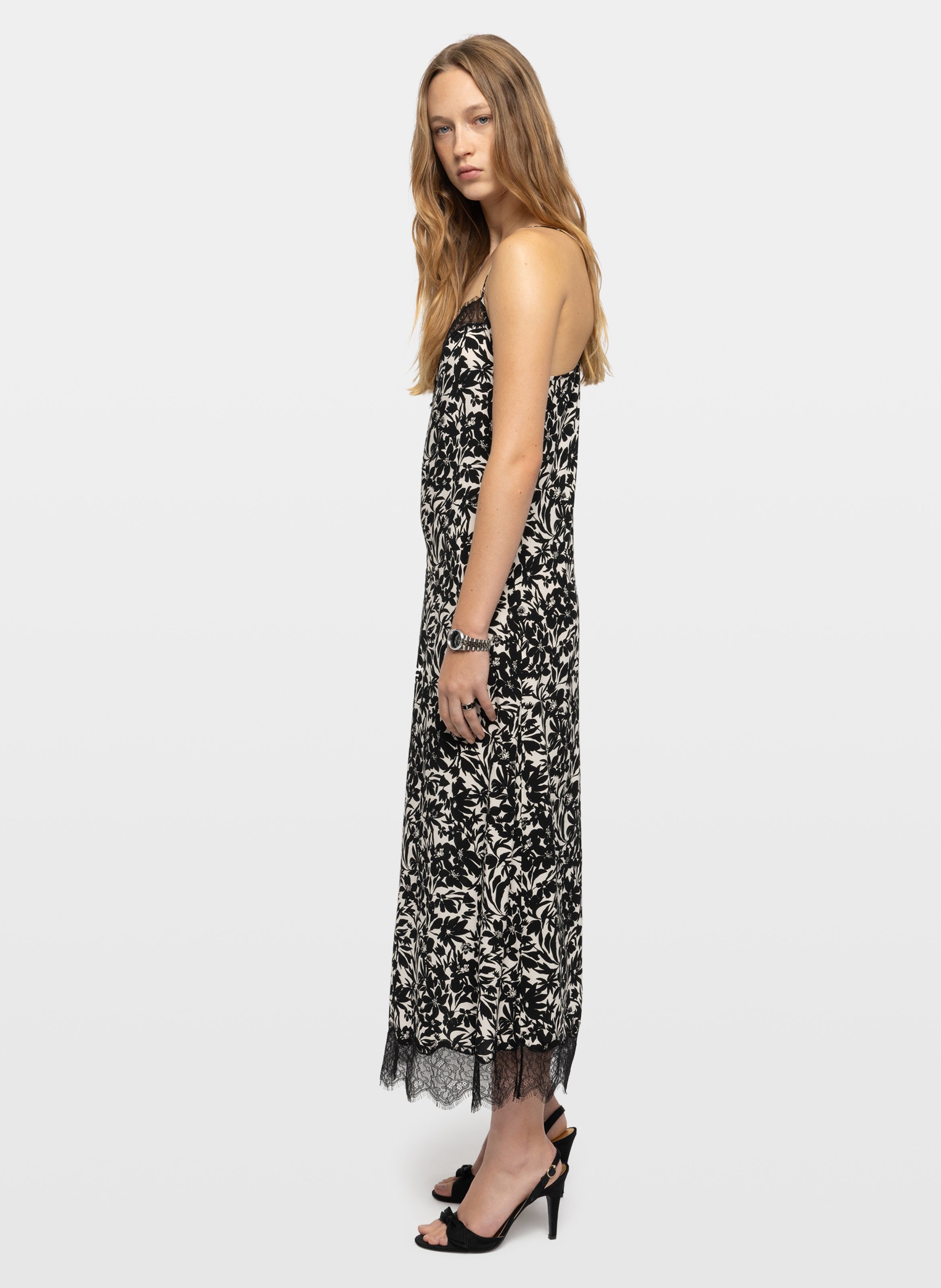 Long V-neck lace dress ZADIG&VOLTAIRE Black