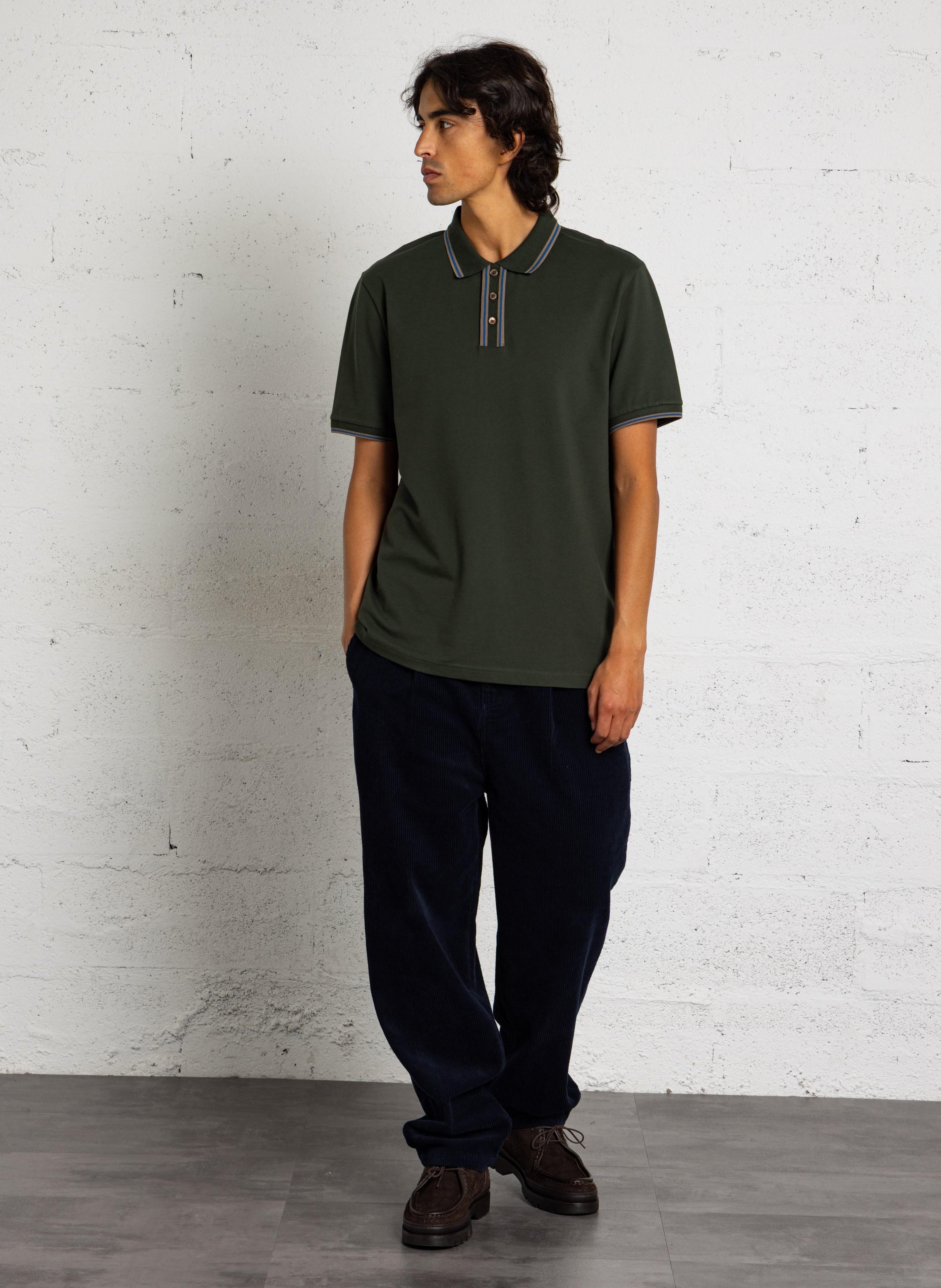Kurzärmliges Poloshirt aus Baumwolle PAUL SMITH Grun