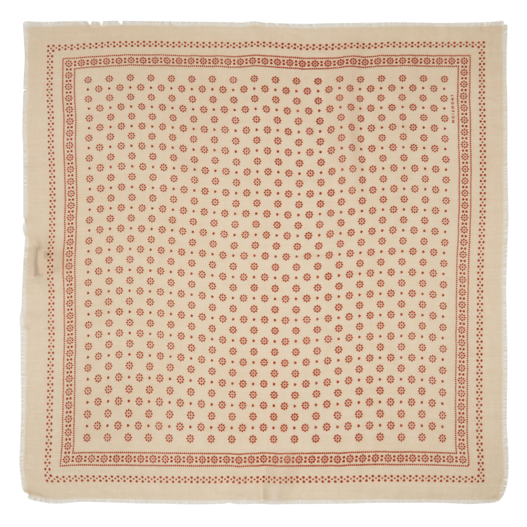 Foulard imprimé à franges en laine MOISMONT Beige