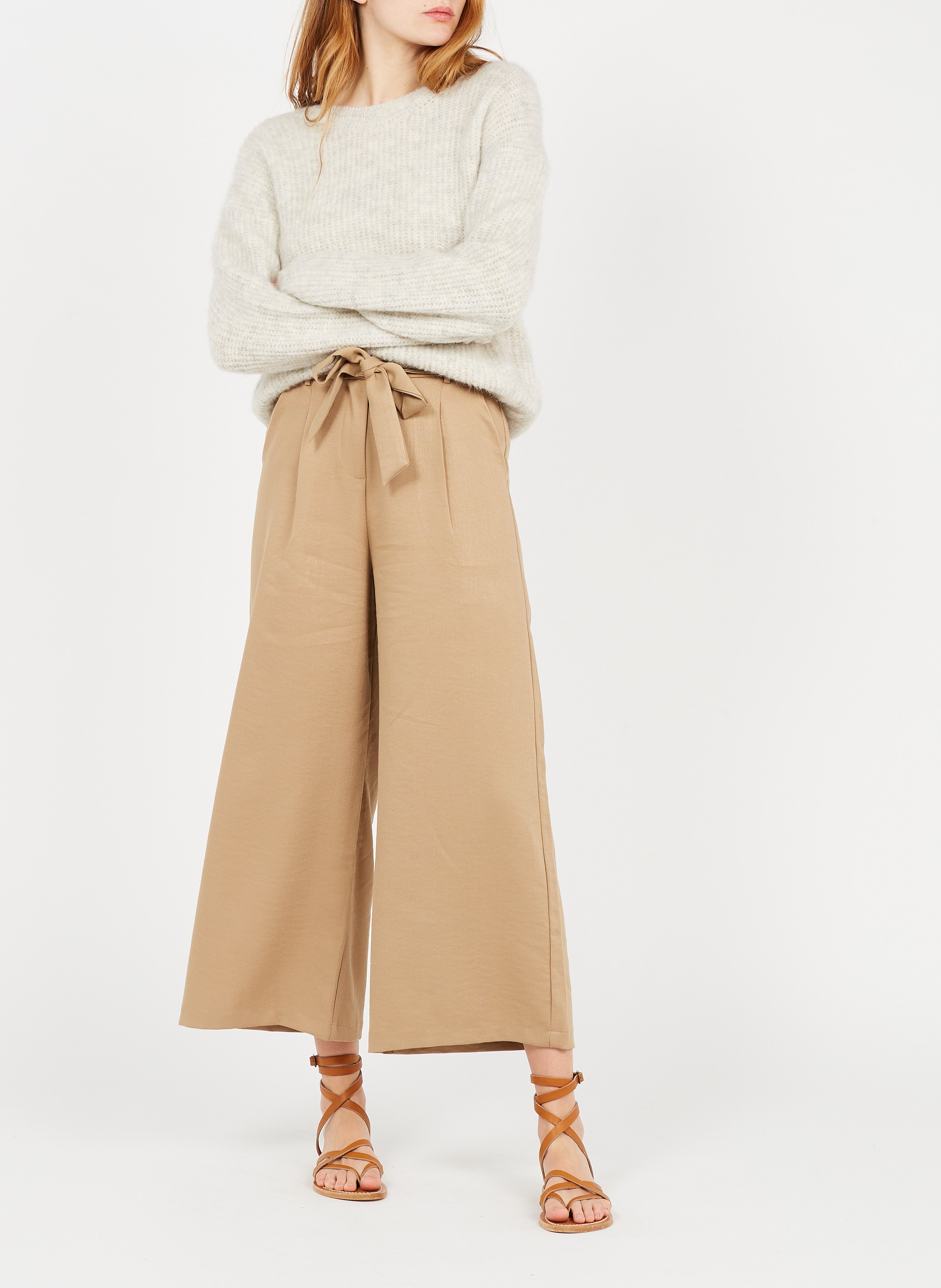 Rundhalspullover aus Strick-Mix AMERICAN VINTAGE Beige