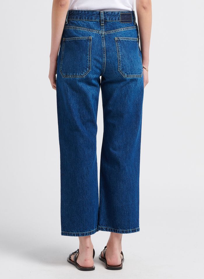 Straight-leg Cotton Jeans H Brushed Acquaverde - Women | Place des ...
