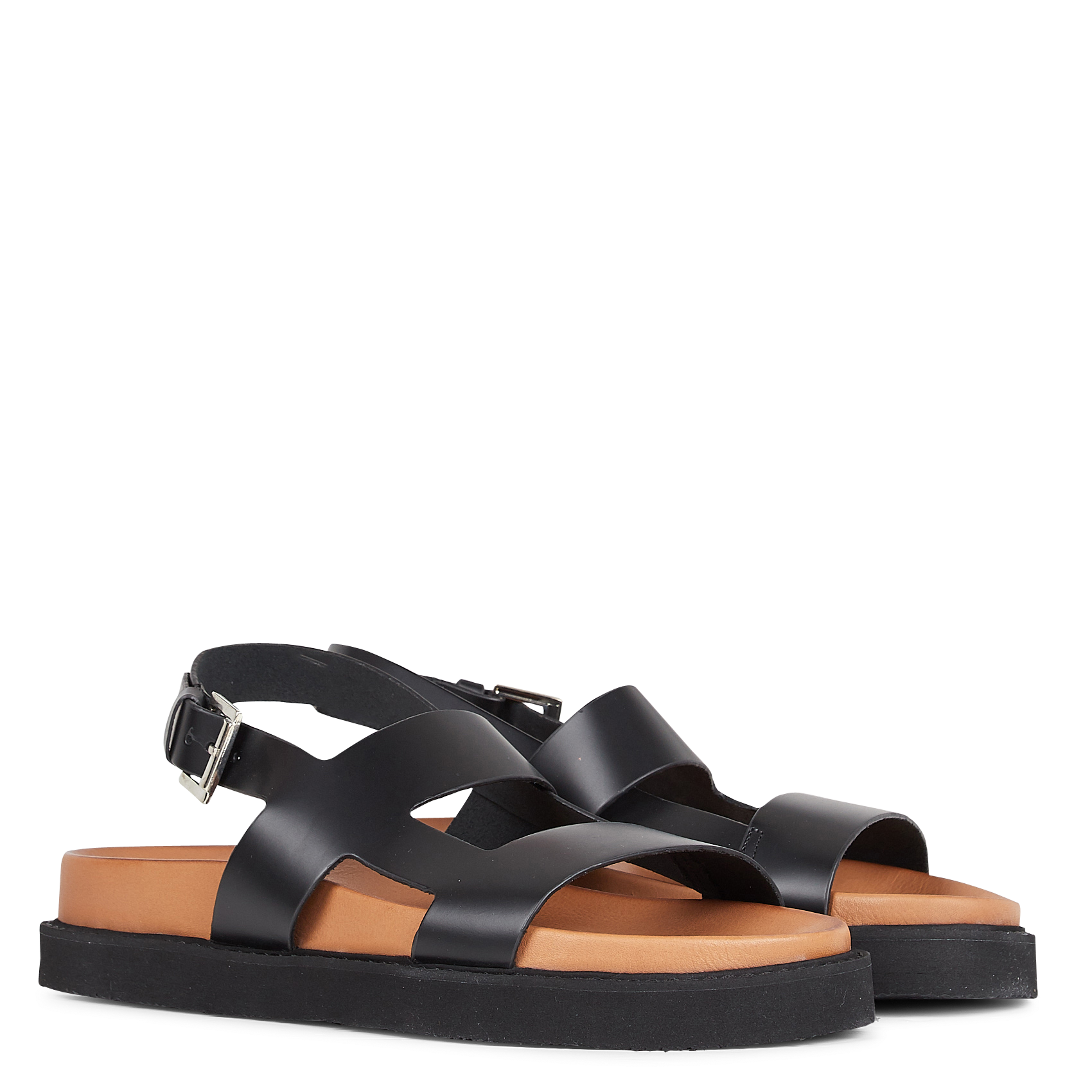 Sandales plates en cuir  JONAK Black