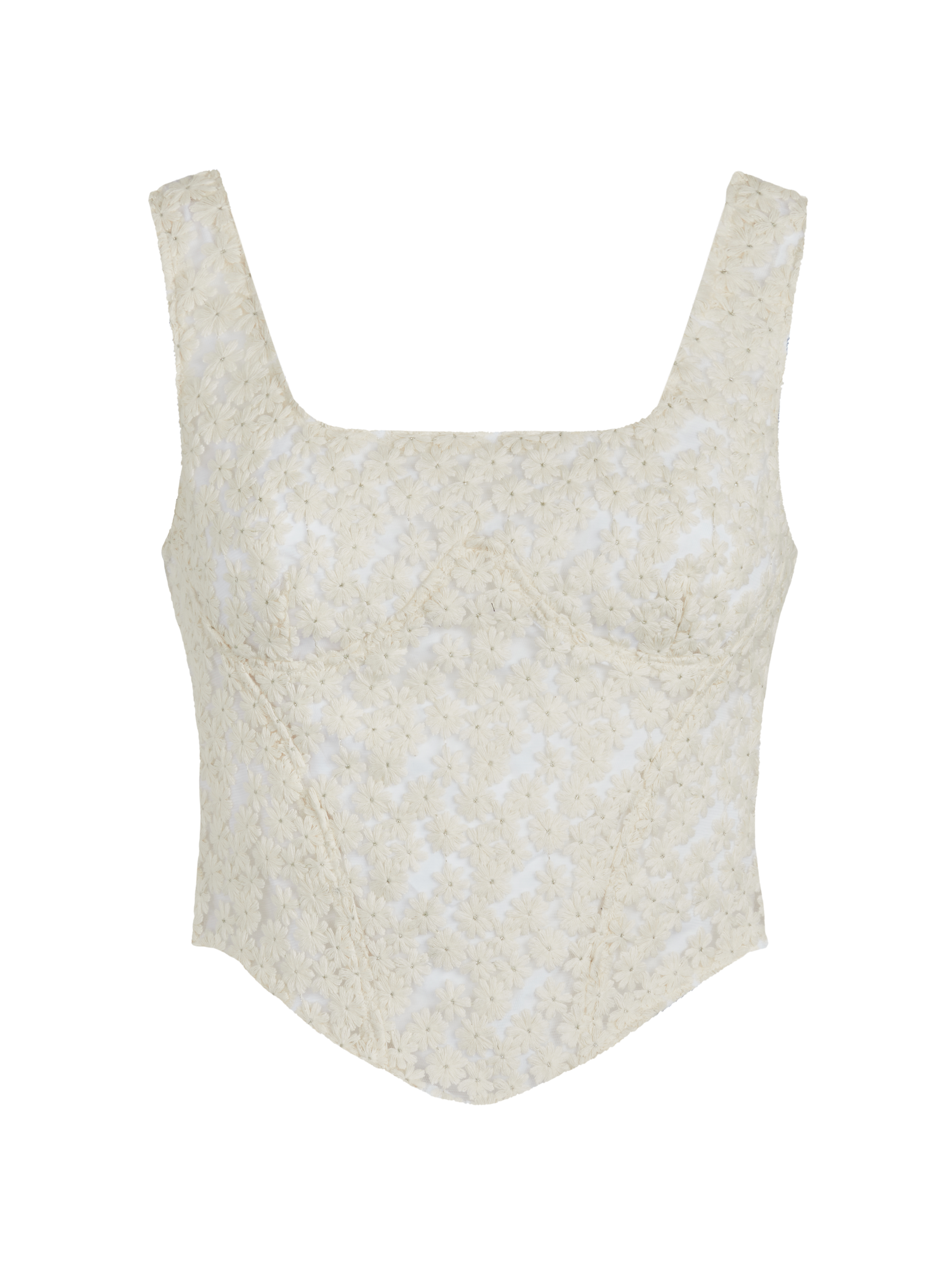 Square neck top in cotton blend FETE IMPERIALE Beige