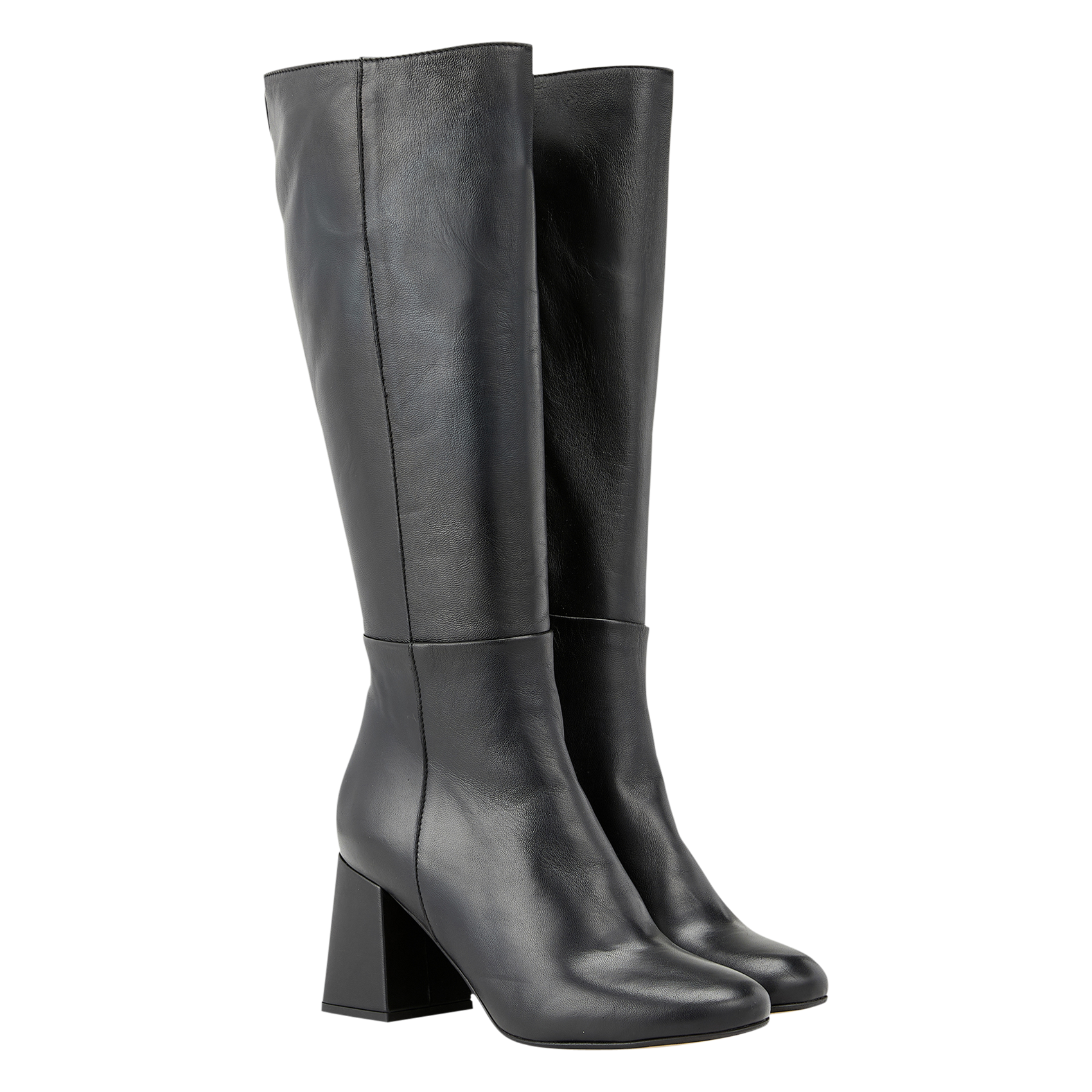 Heeled leather ankle boots COSMOPARIS Black