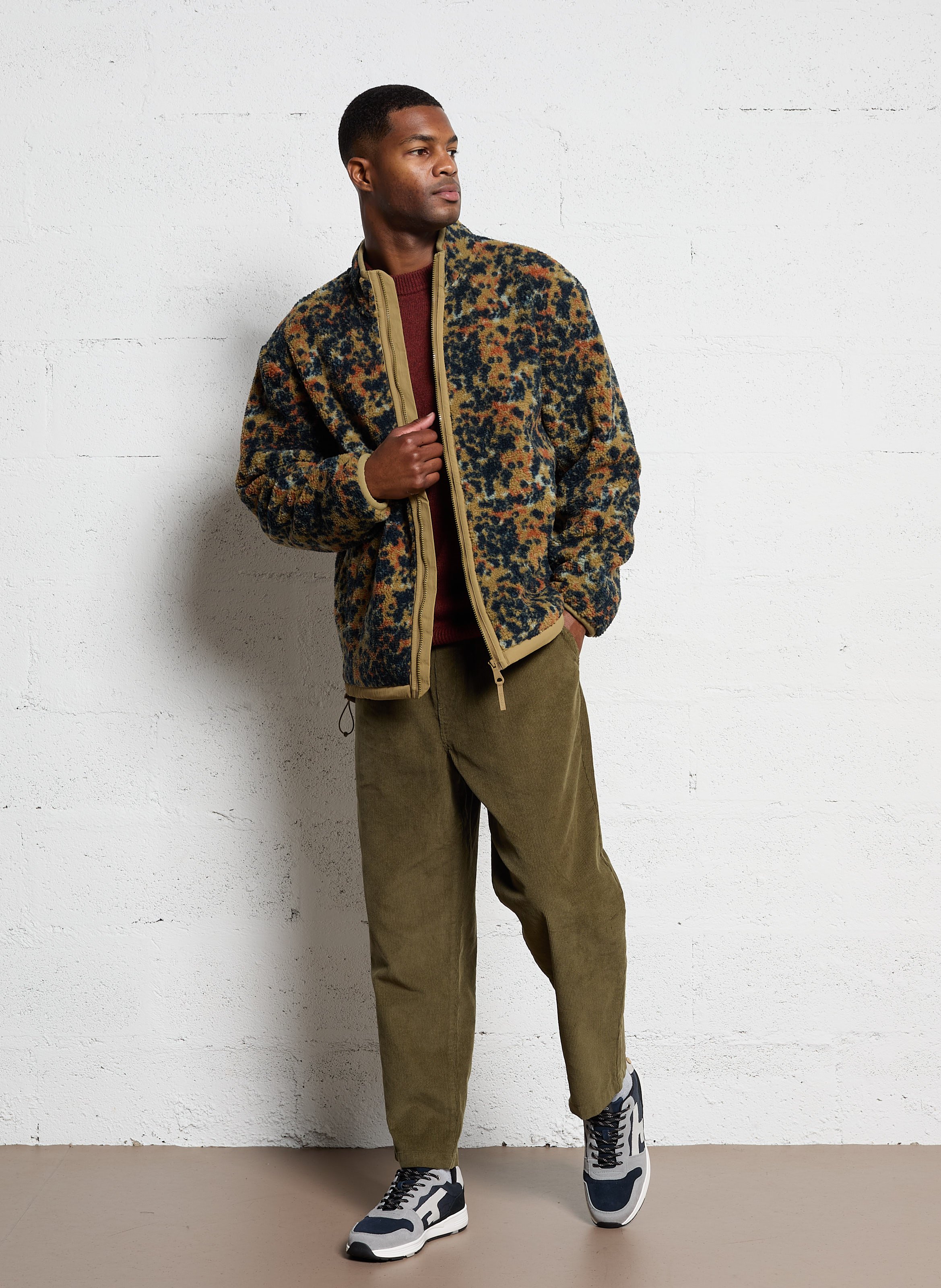 Slim-fit cotton cargo pants FARAH Green