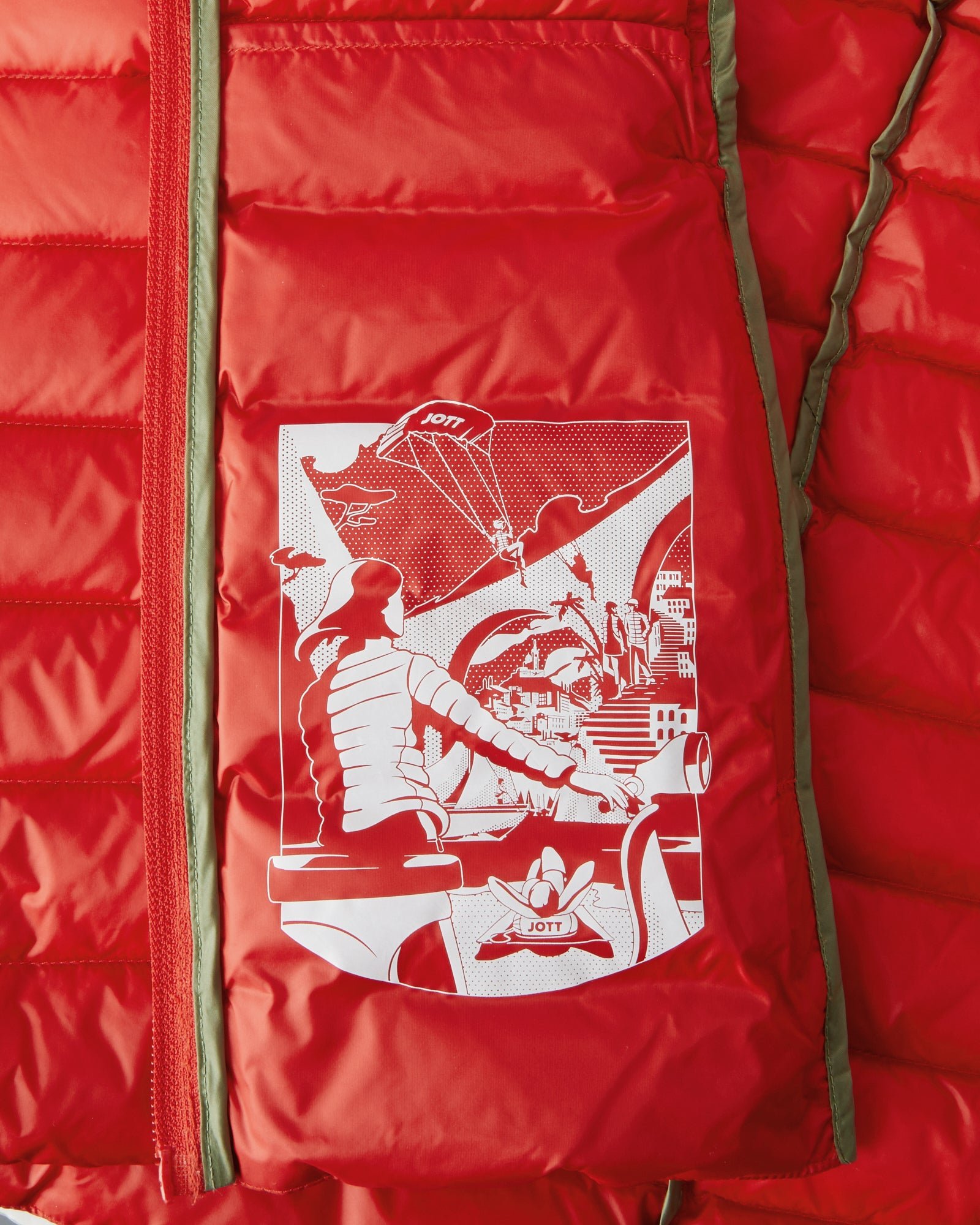 Lightweight hooded puffer jacket nico JOTT Red