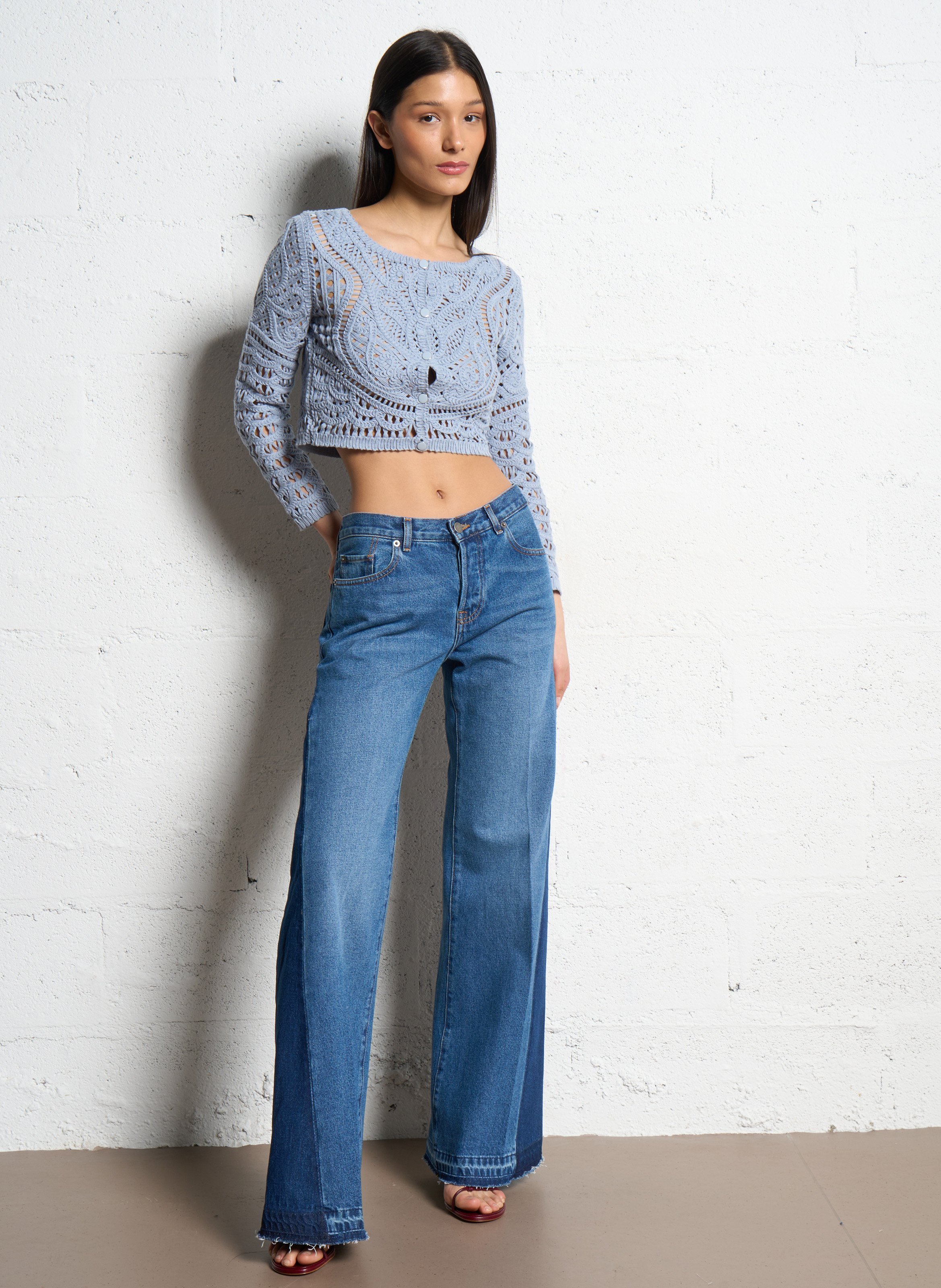 Jean flare à détails sur les côtés BA&SH Bleu