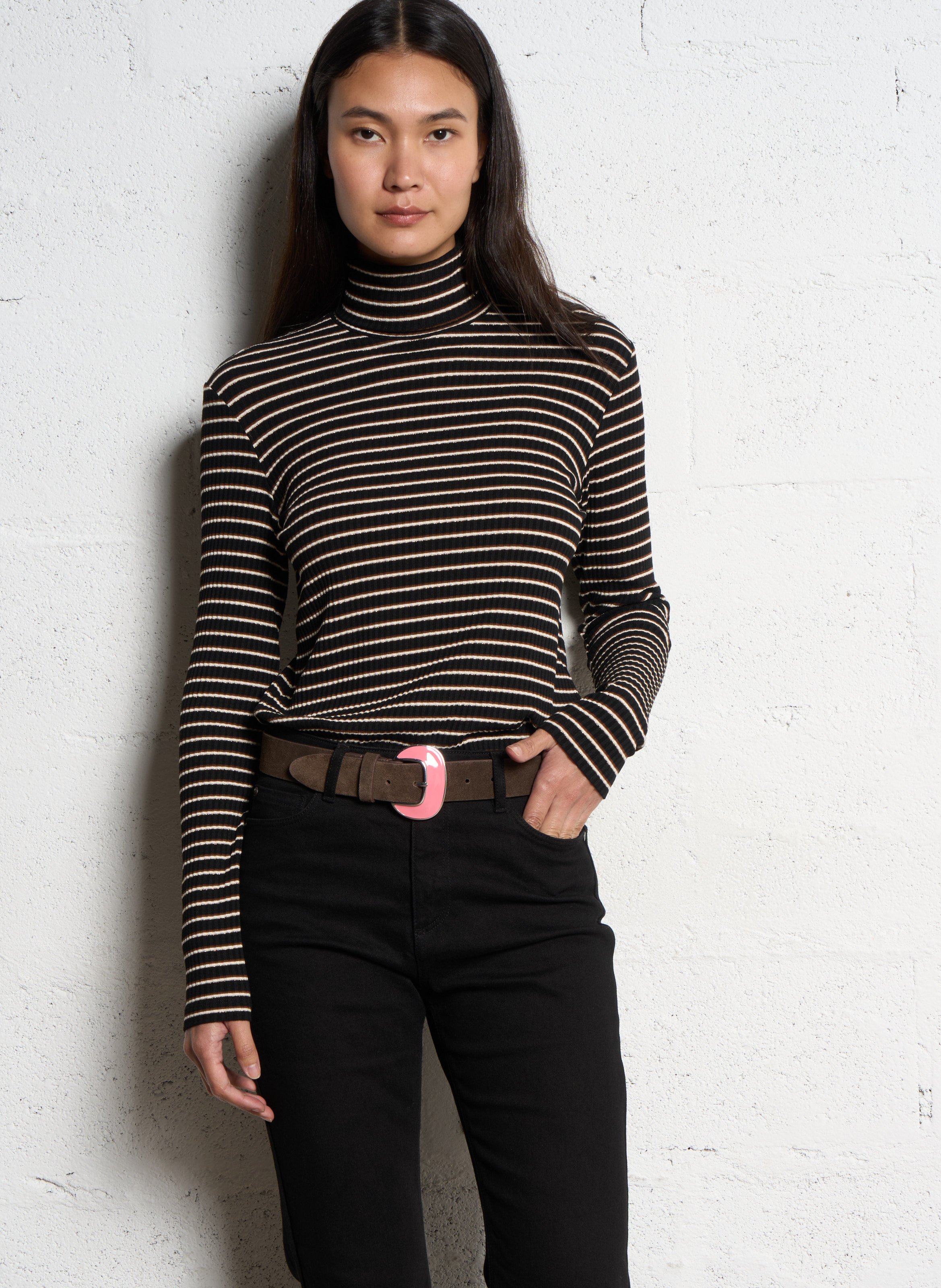 High-neck T-shirt ONE STEP Grey