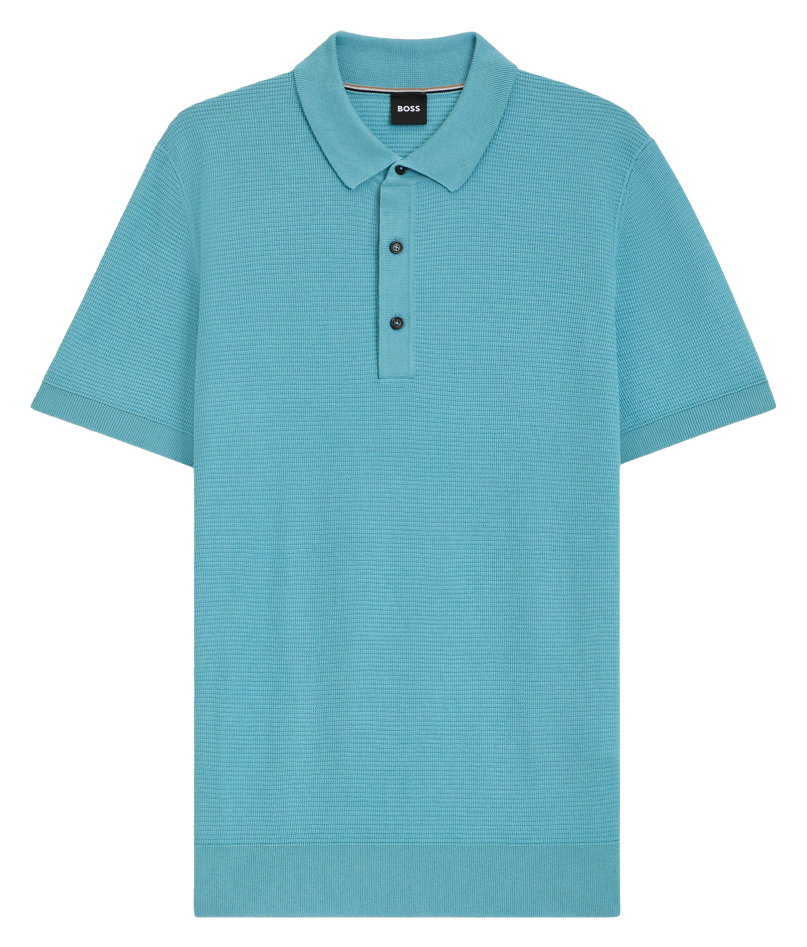 Cotton and linen polo shirt BOSS Blue
