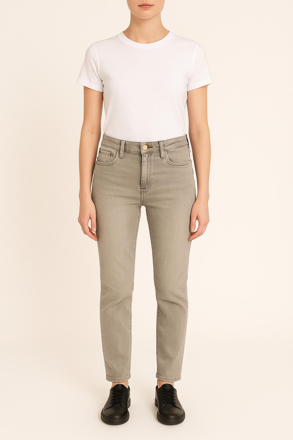 Cropped slim jeans with studs SEZANE - Seconde main Grey