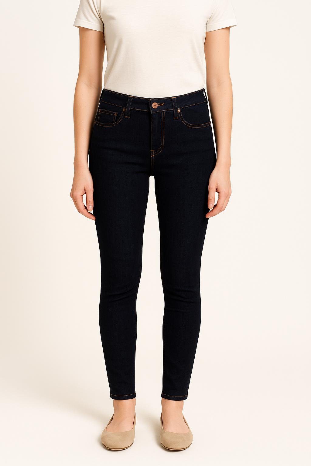 Cropped slim jeans with studs LEVI'S - Seconde main Blue
