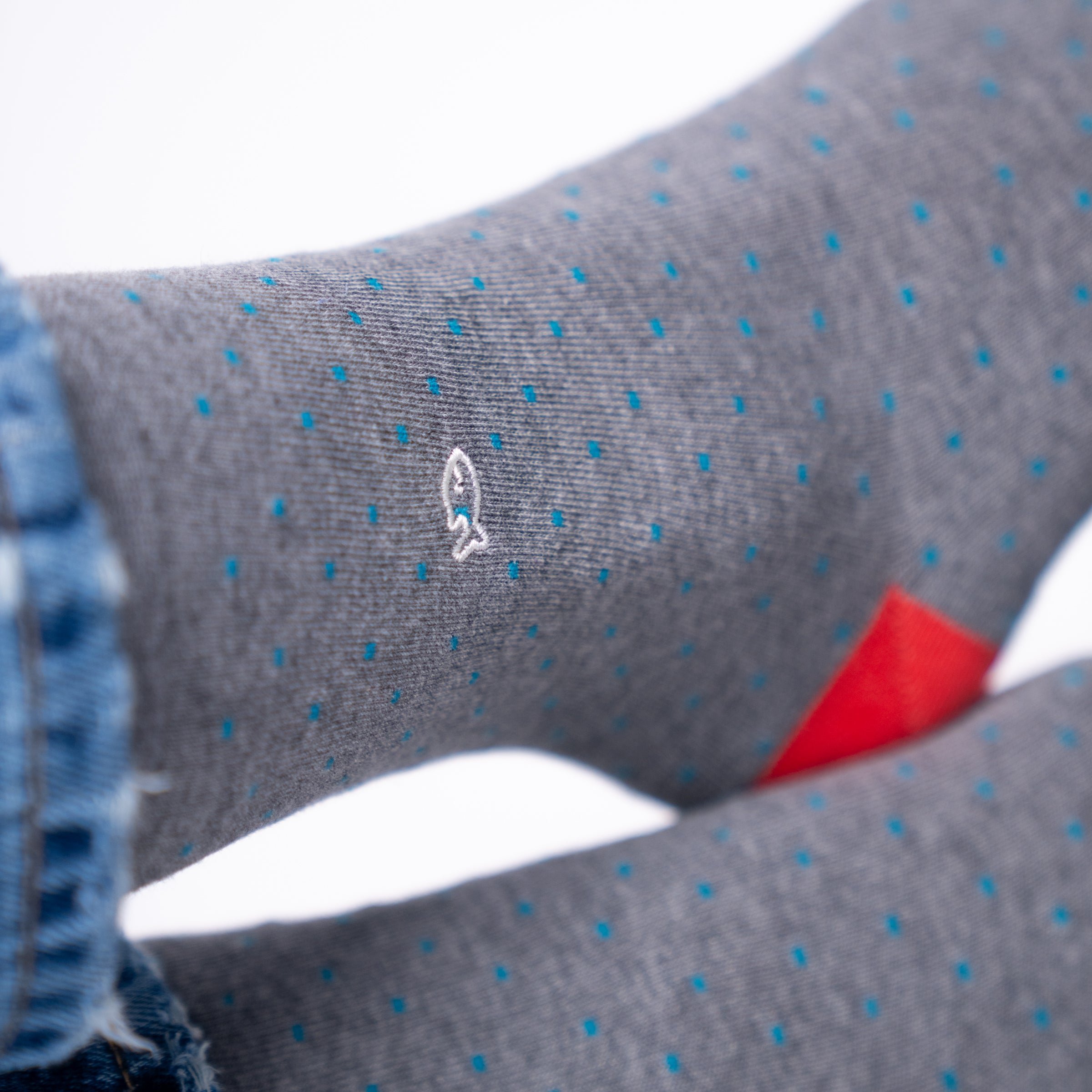 Combed cotton socks with polka dots BILLYBELT Grey