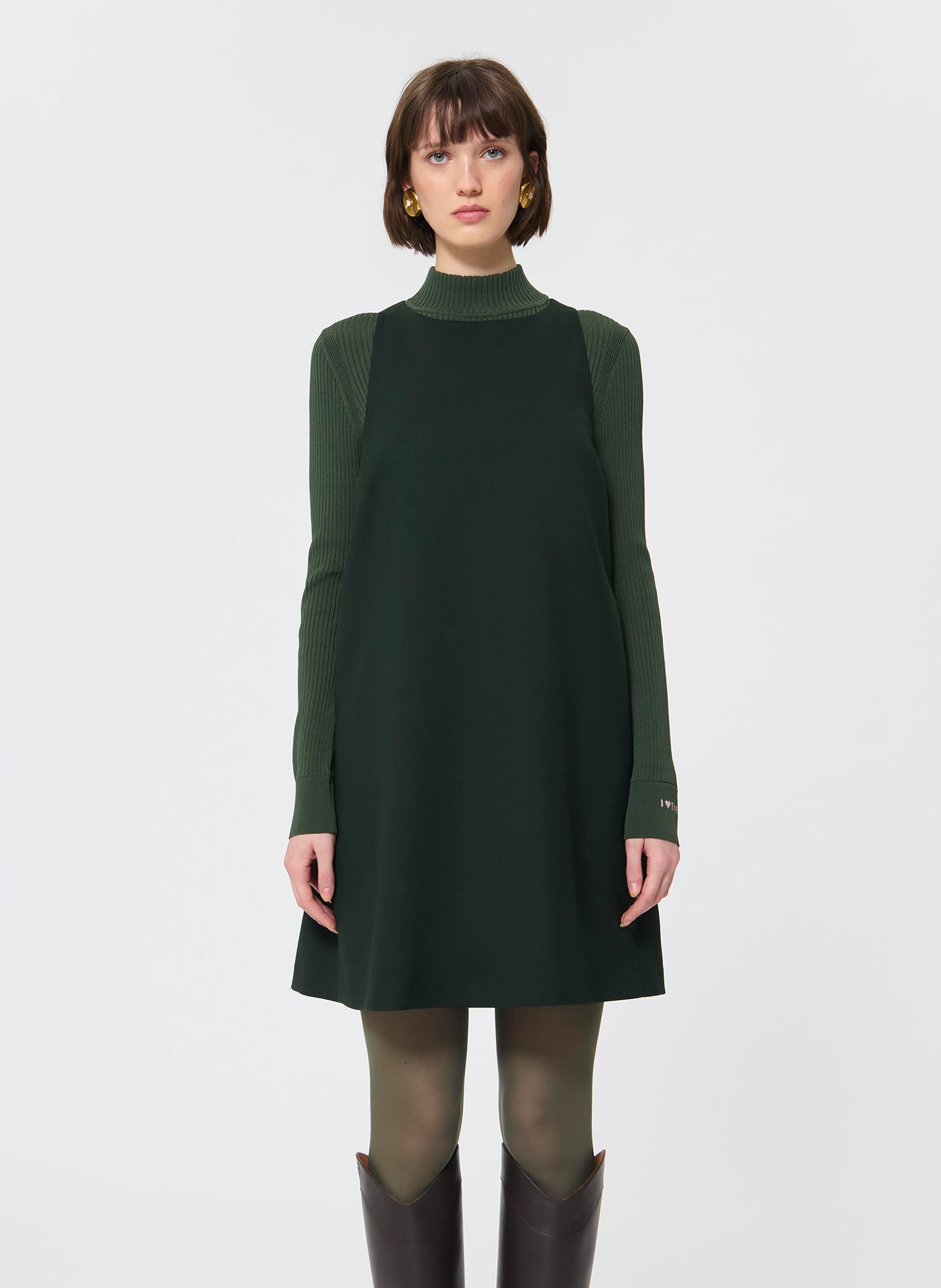Wool-blend sleeveless dress TARA JARMON Green