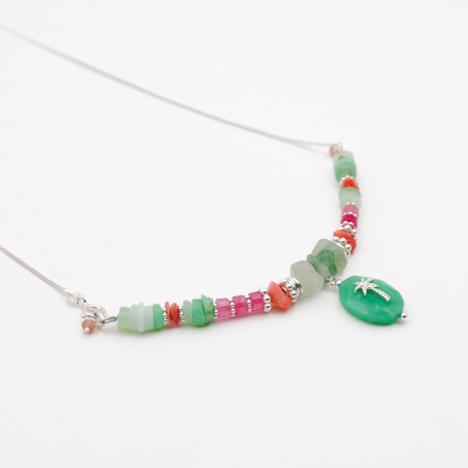 Collier tige heishi palmier - flora L'ATELIER DES DAMES Argent