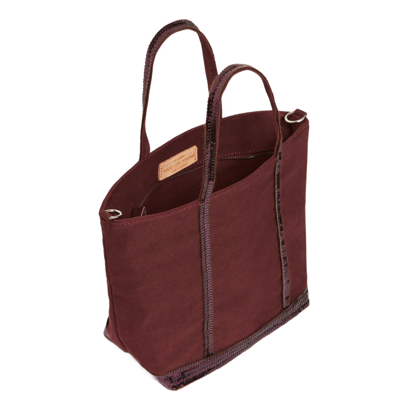 Cabas S en coton à sequins VANESSA BRUNO Rouge