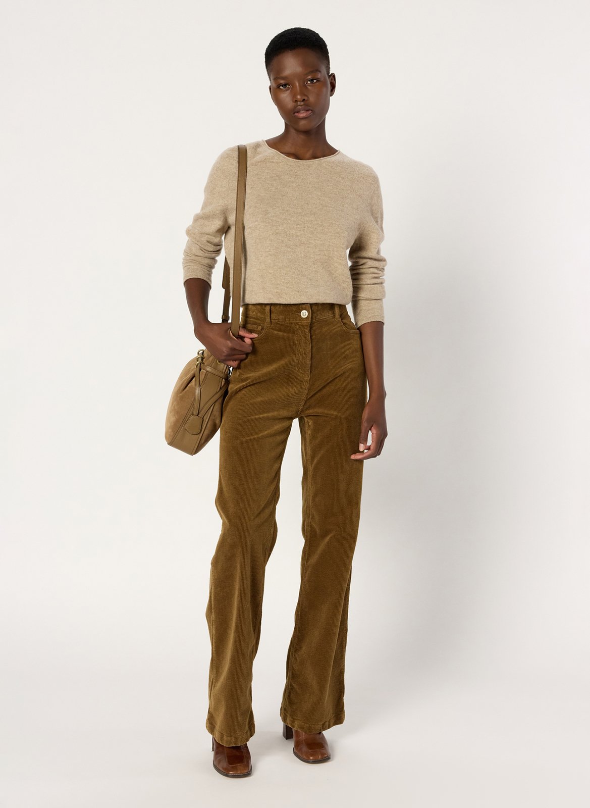 Pull col rond en laine GERARD DAREL Beige