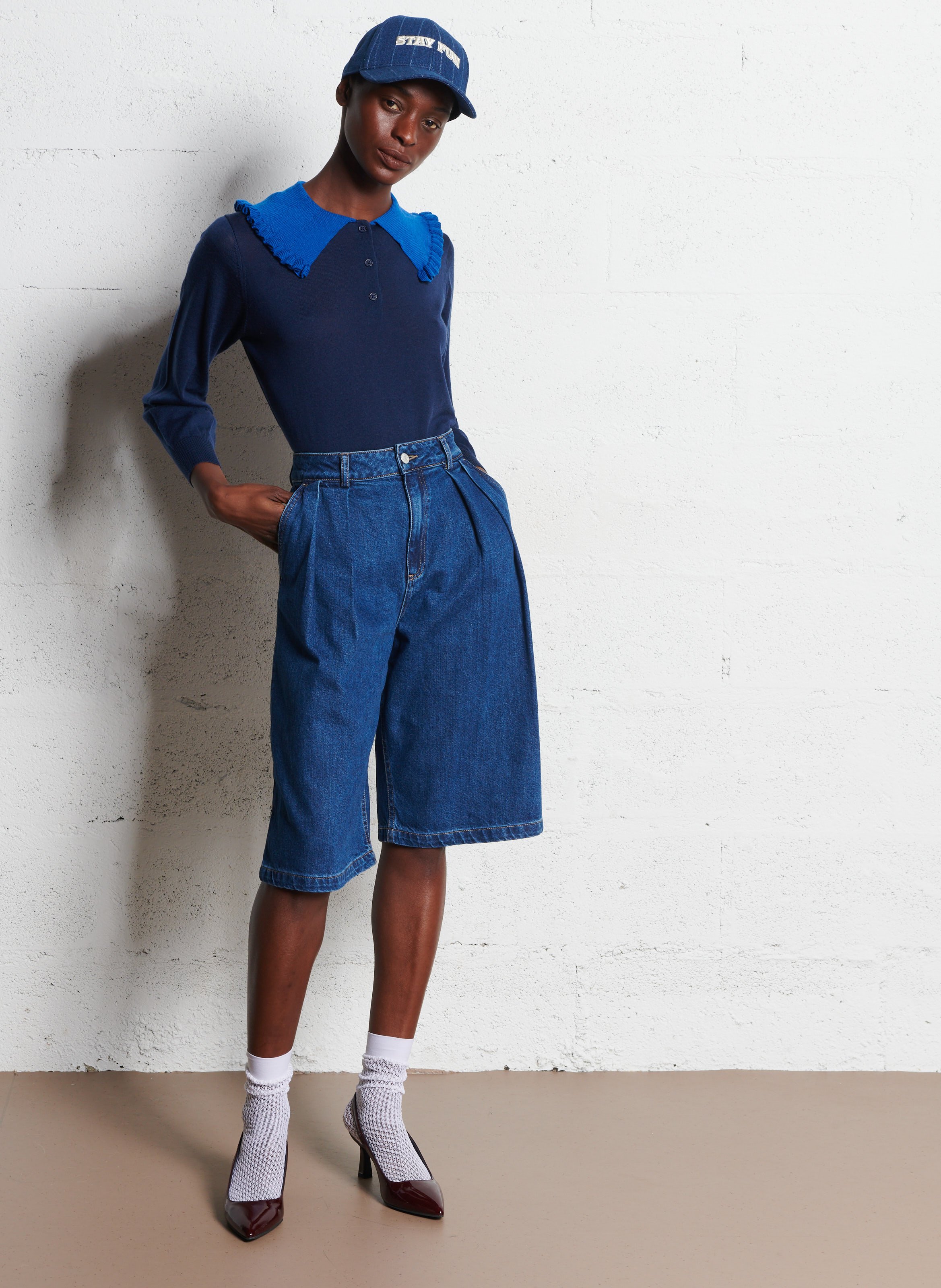 Pull oversize en laine THE TINY BIG SISTER Bleu