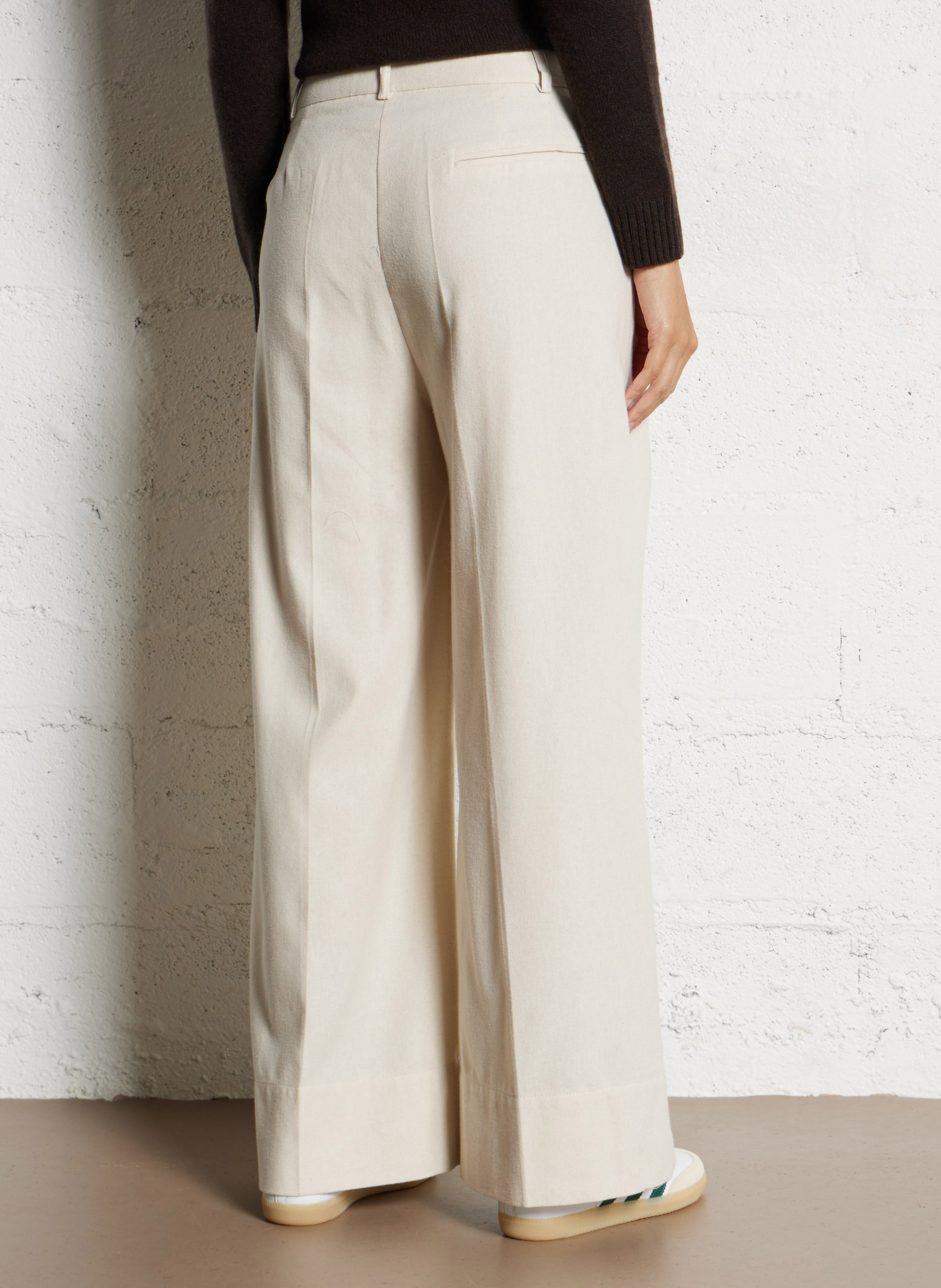 Pantalon large en coton mélangé TINSELS Blanc