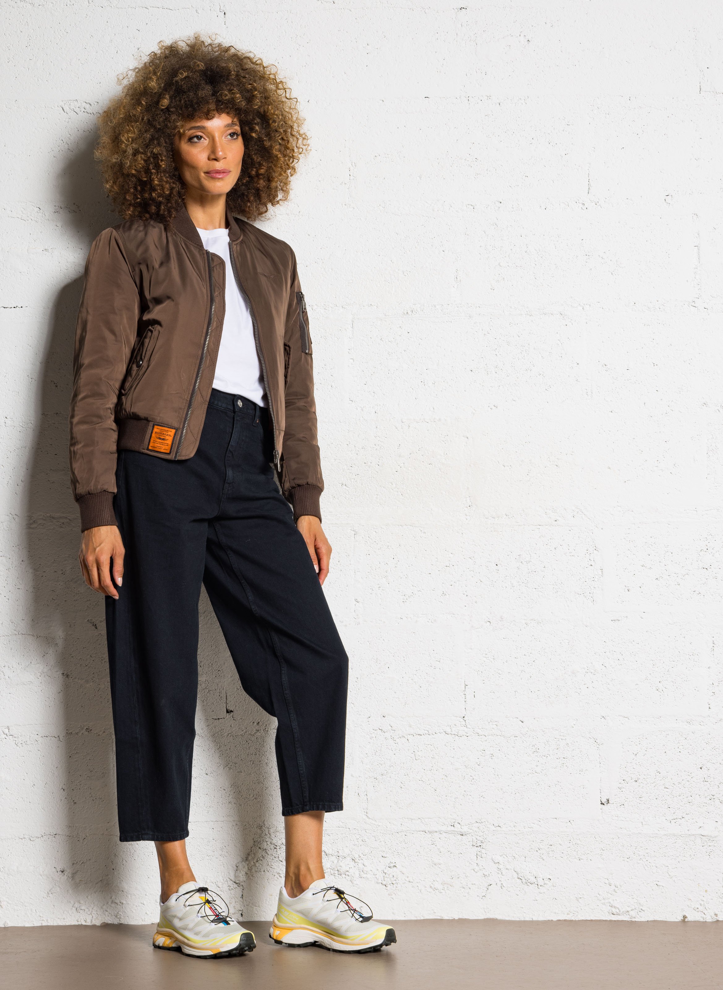 Bomber col teddy cintré BOMBERS ORIGINAL Marron