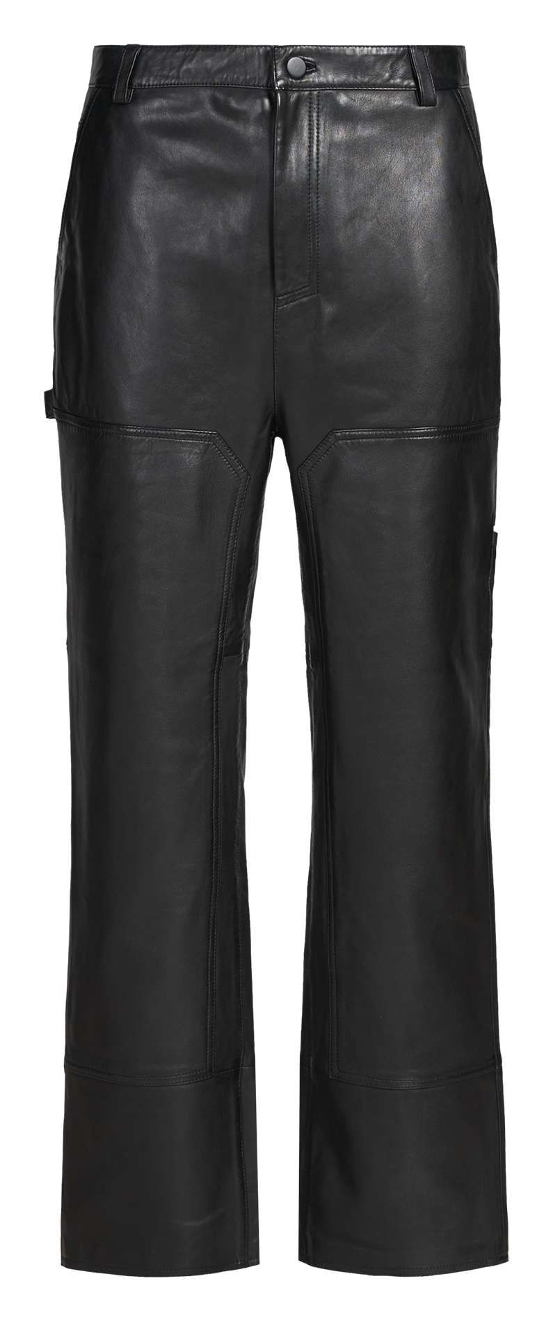 Straight leather pants SAISON 1865 Black