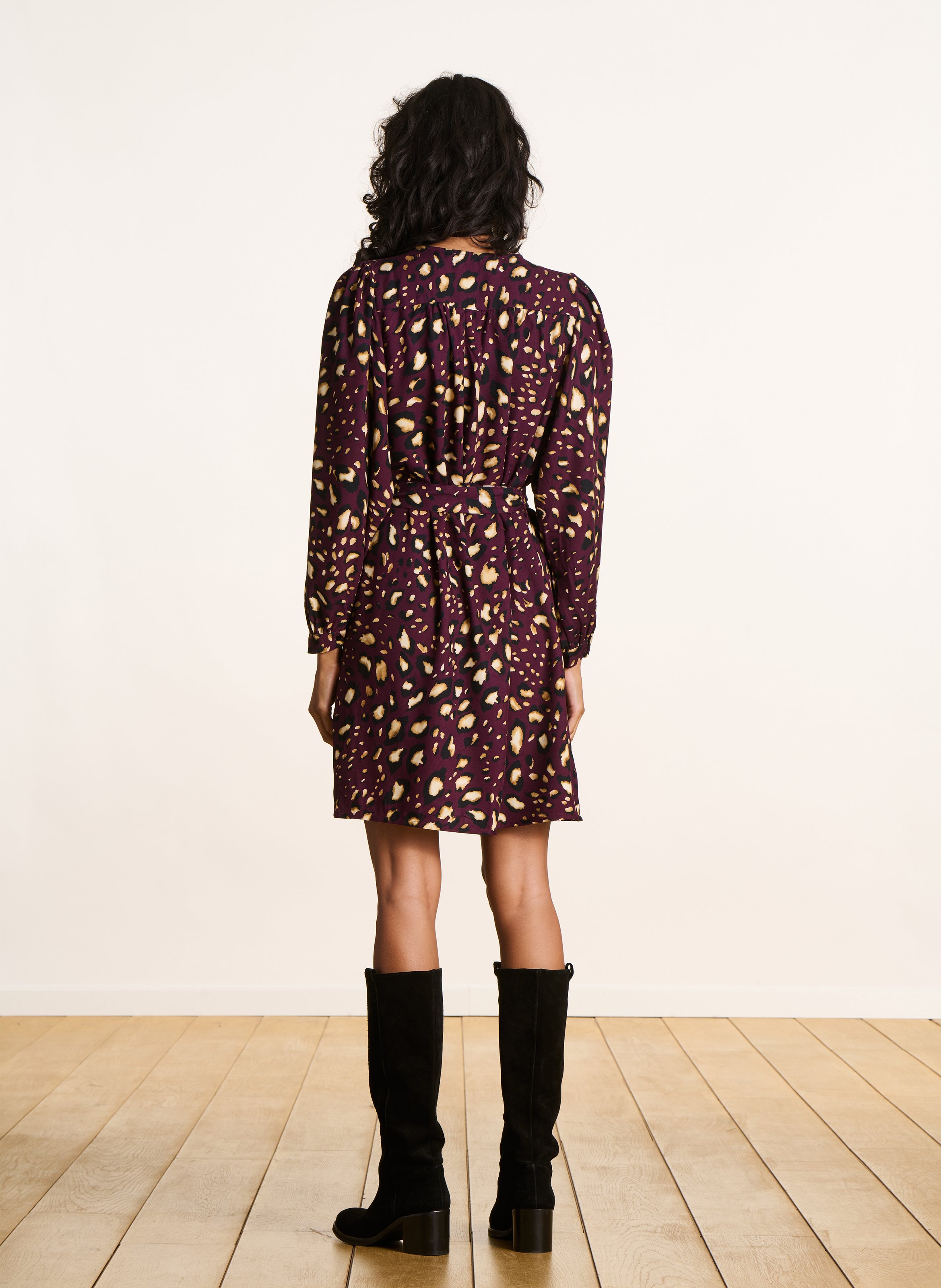 Robe courte boutonnée à motif LA FEE MARABOUTEE Rouge