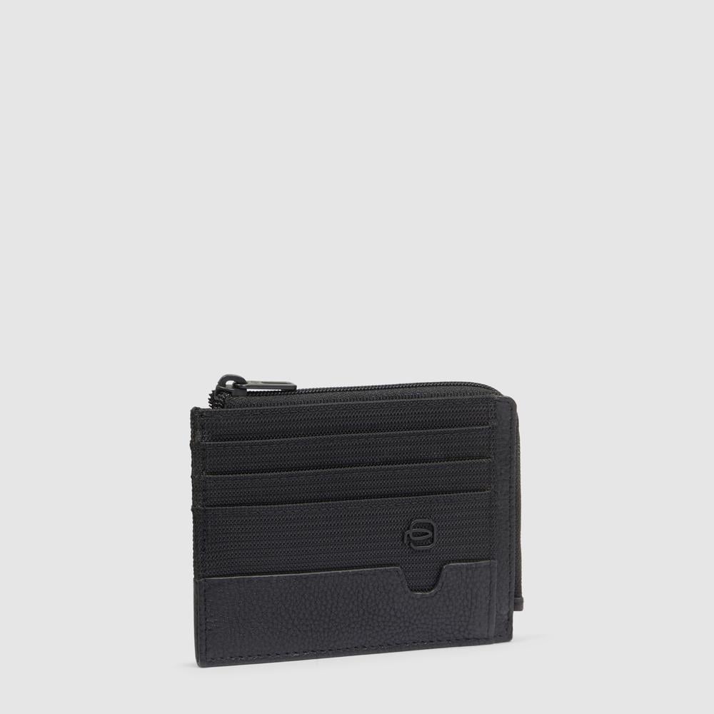 Zippered wallet with credit card slots, document holder, and RFID protection PIQUADRO