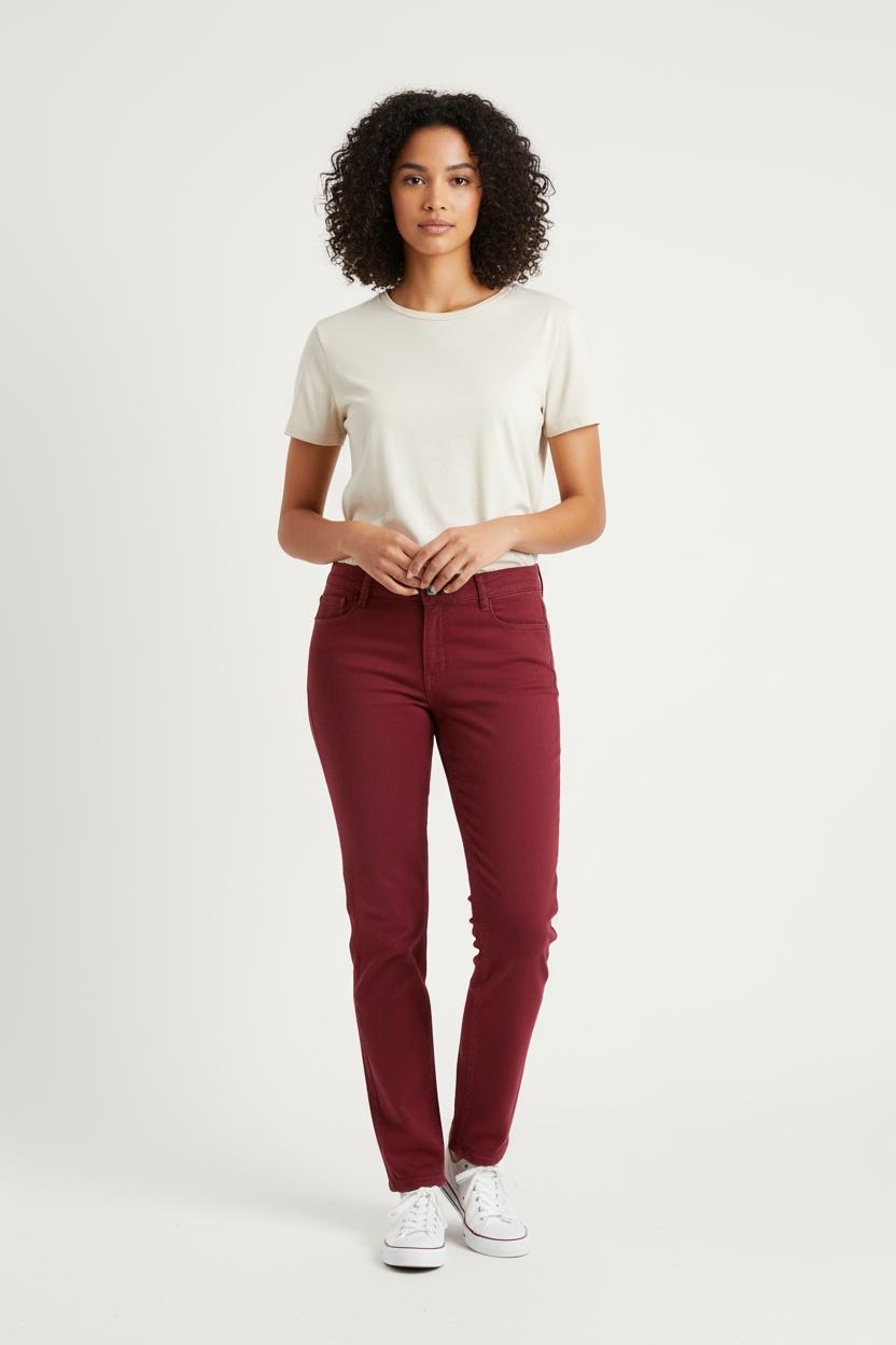 Cropped slim jeans with studs COMPTOIR DES COTONNIERS - Seconde main Red