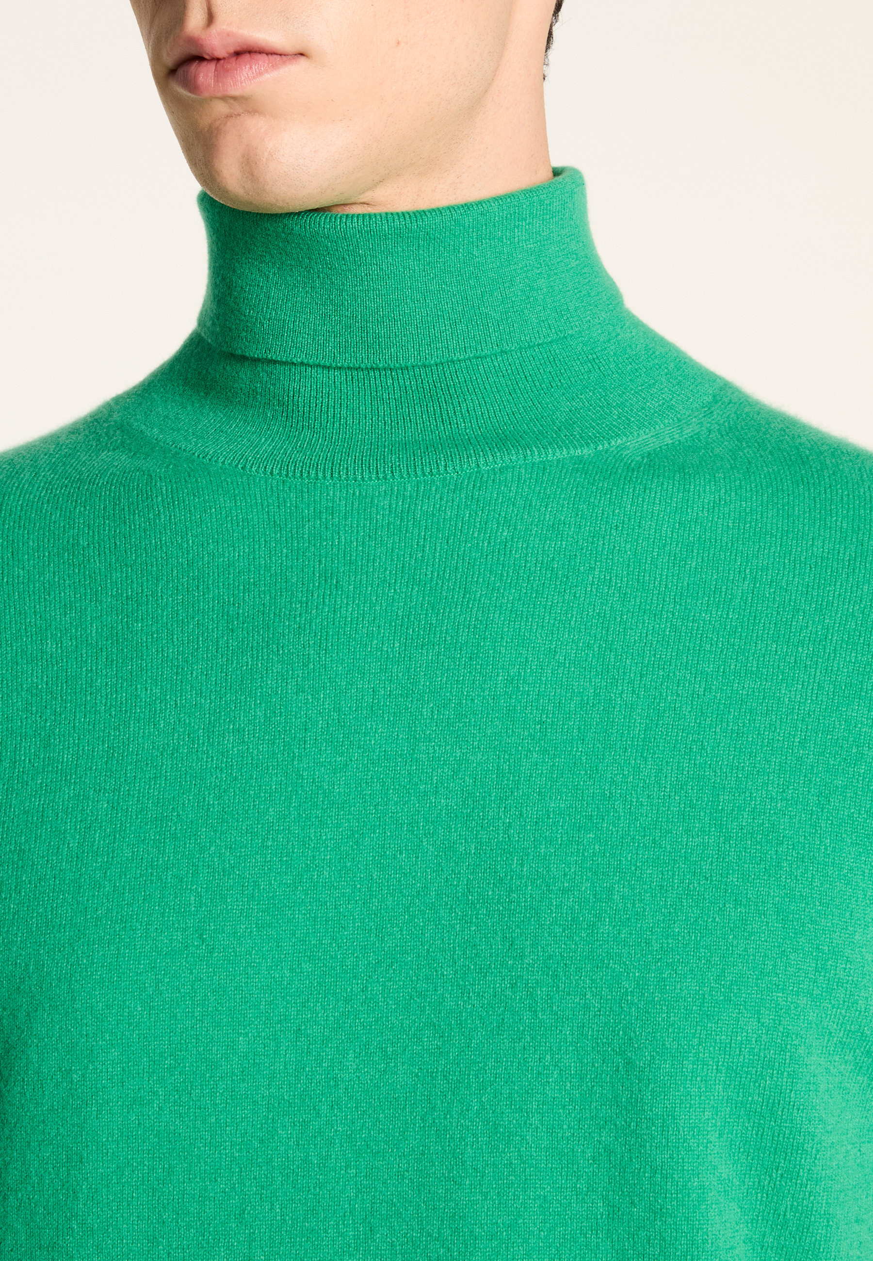 Cashmere polo neck sweater MAISON MONTAGUT Green