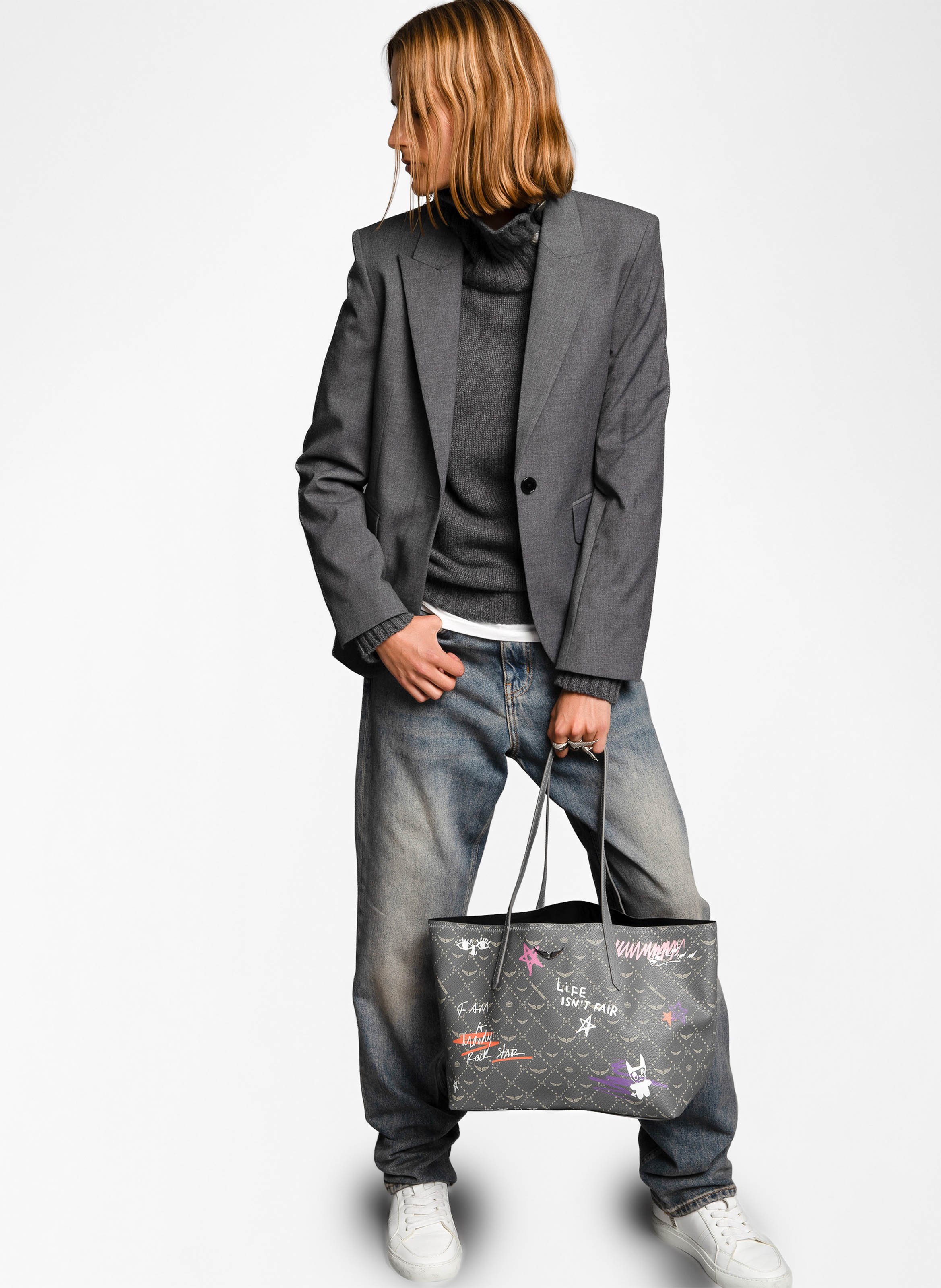 Printed tote bag ZADIG&VOLTAIRE Grey