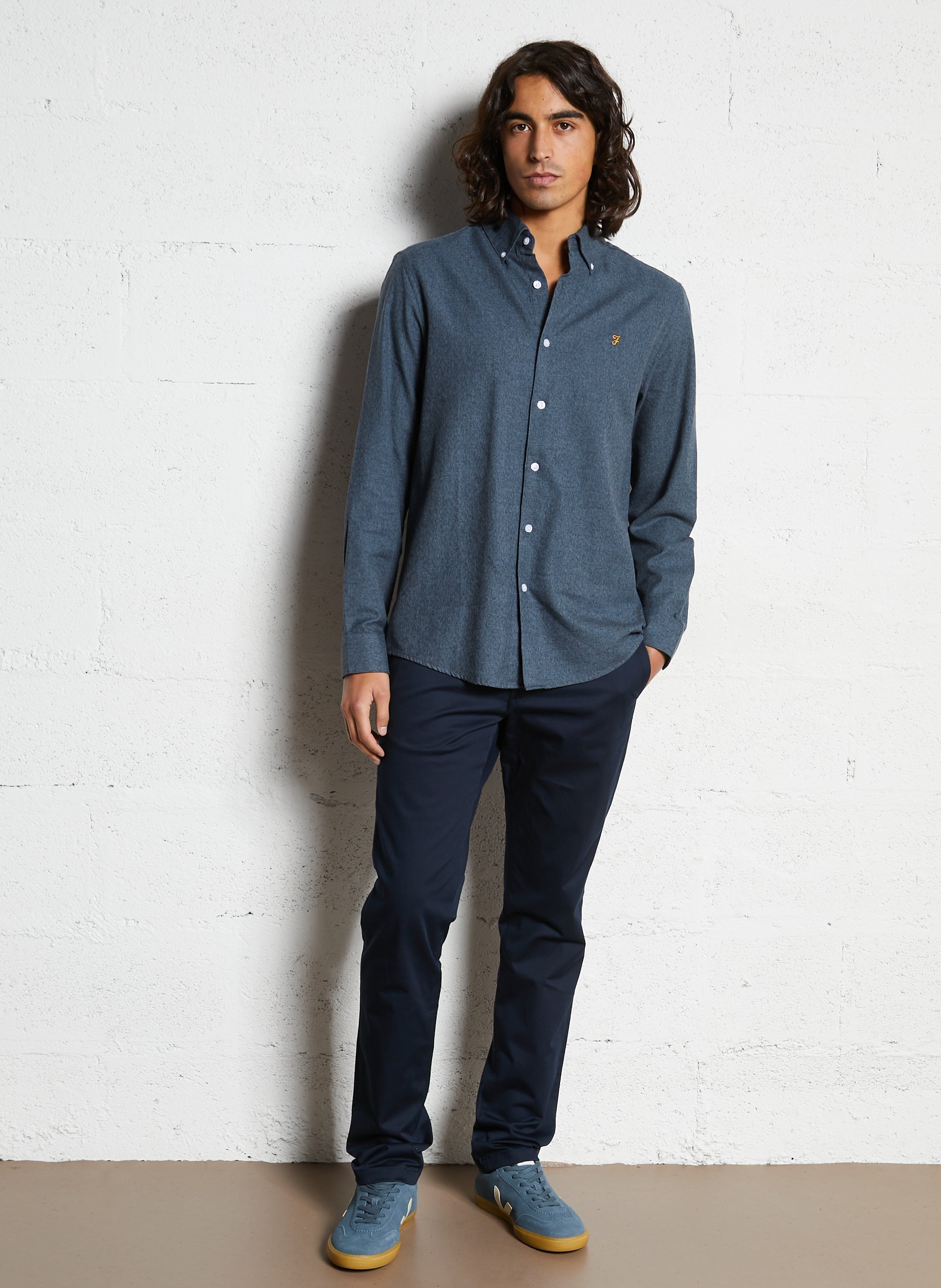 Gerade geschnittene Hose aus Bio-Baumwoll-Mix CHEVIGNON Blau