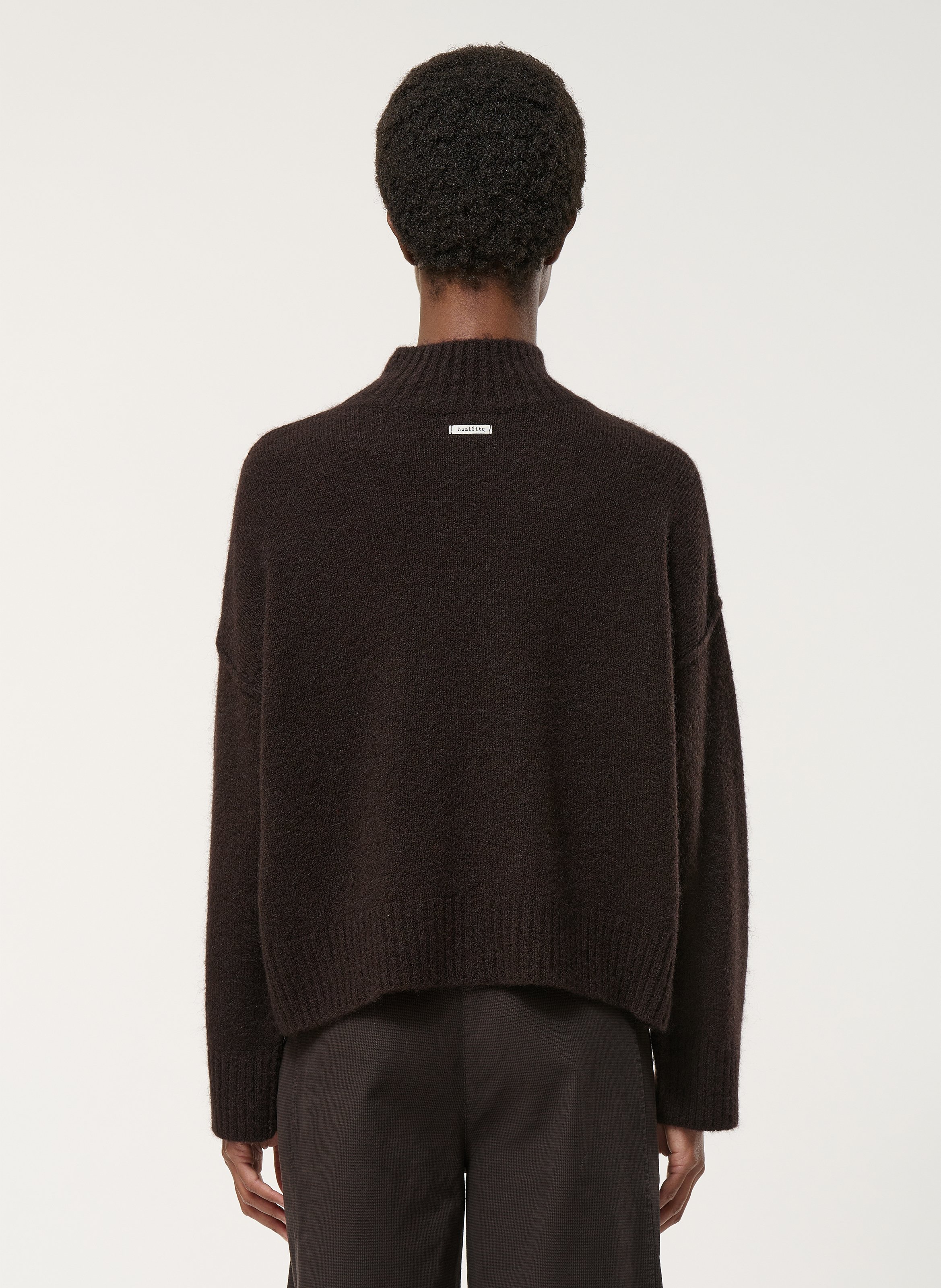 Pull col rond  HUMILITY Marron