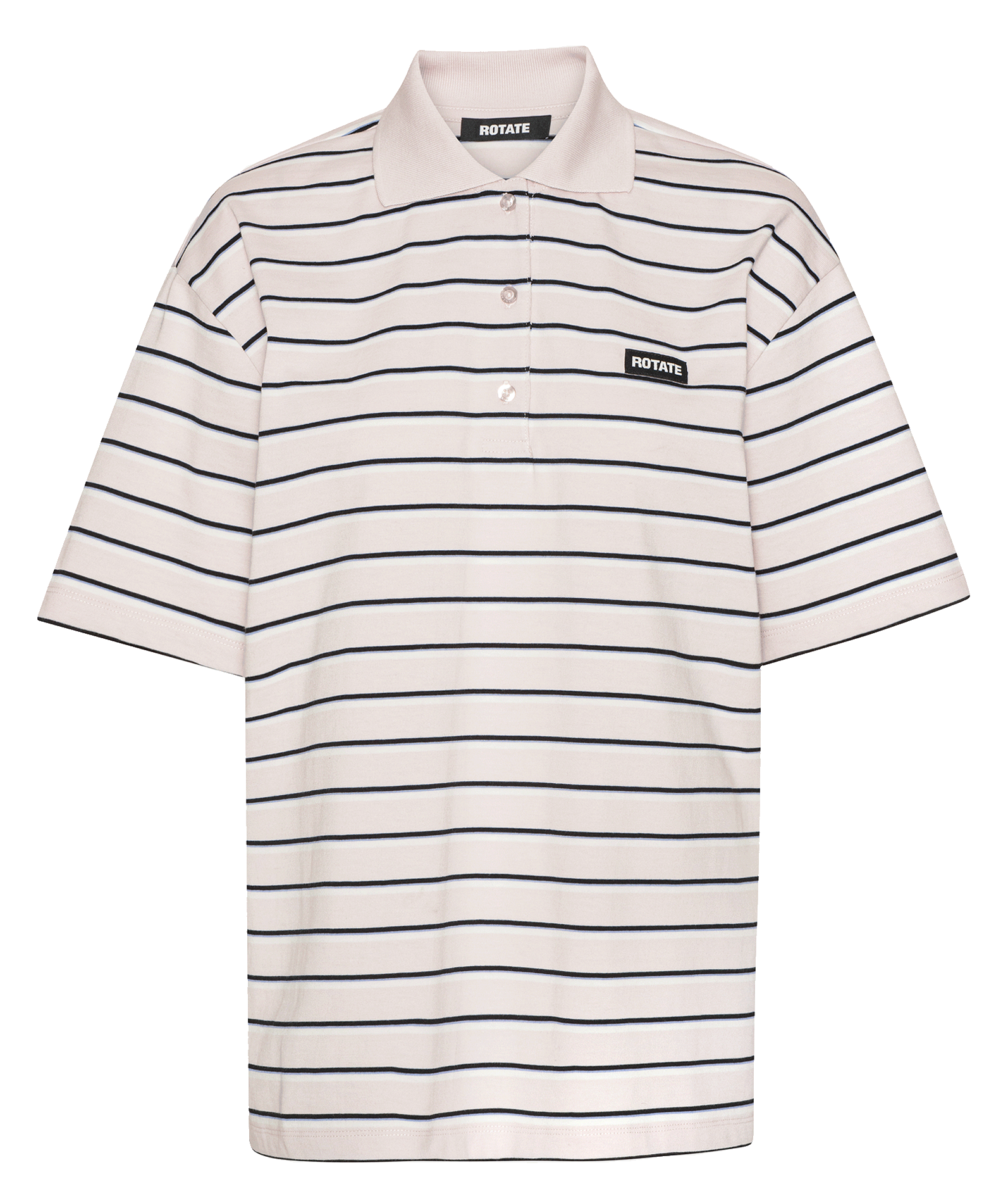 Oversized Striped Short Sleeve Polo ROTATE Purple